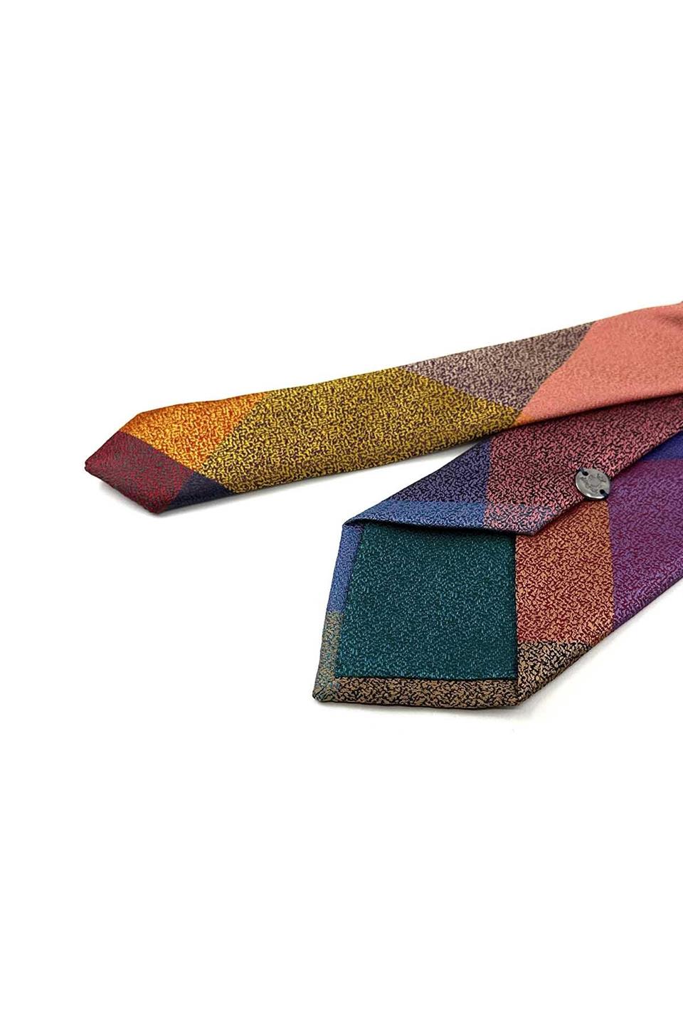 Kum Desen Çok Renkli Patchwork Kravat KK13215