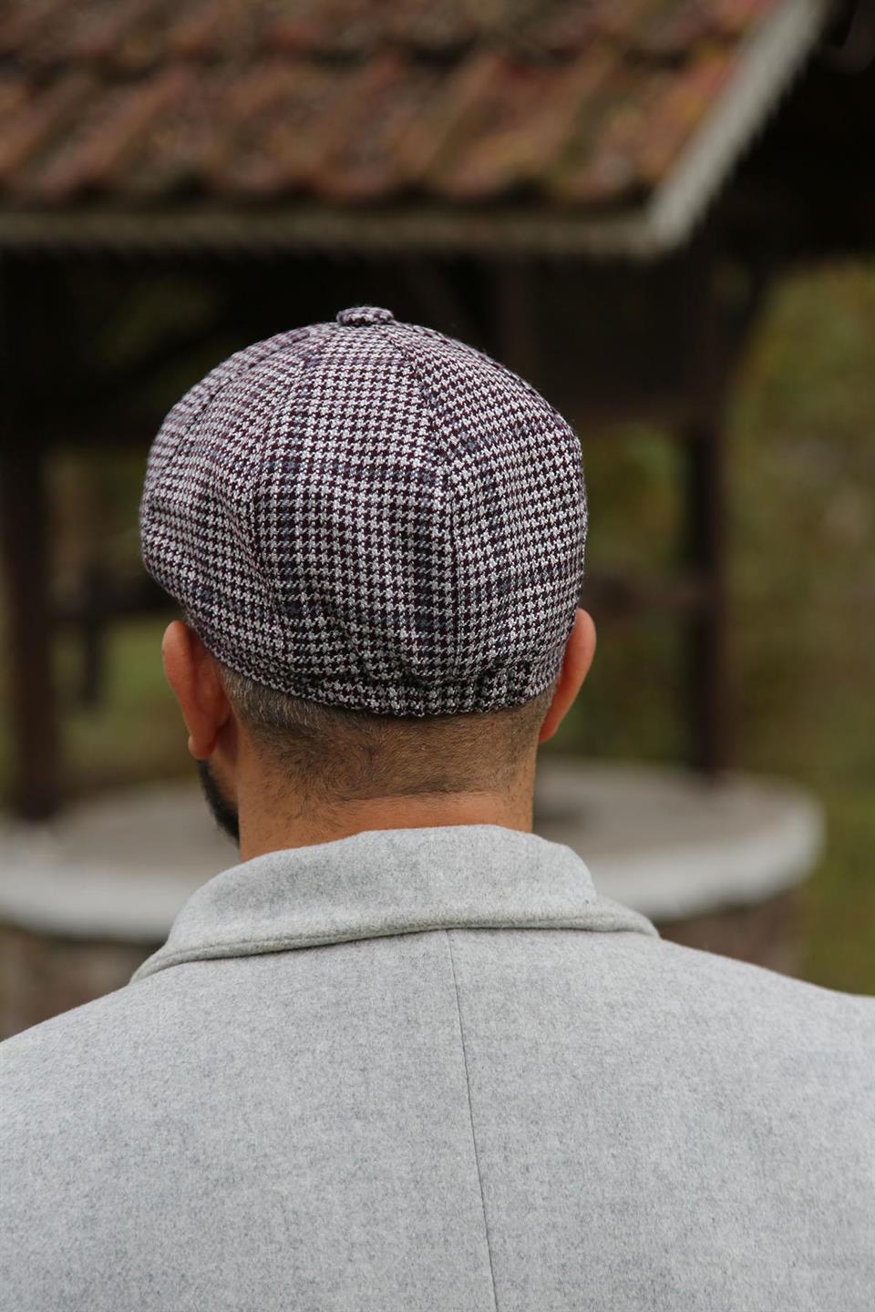 La Pescara Beyaz - Kahve Yün Erkek Kasket Şapka KST17