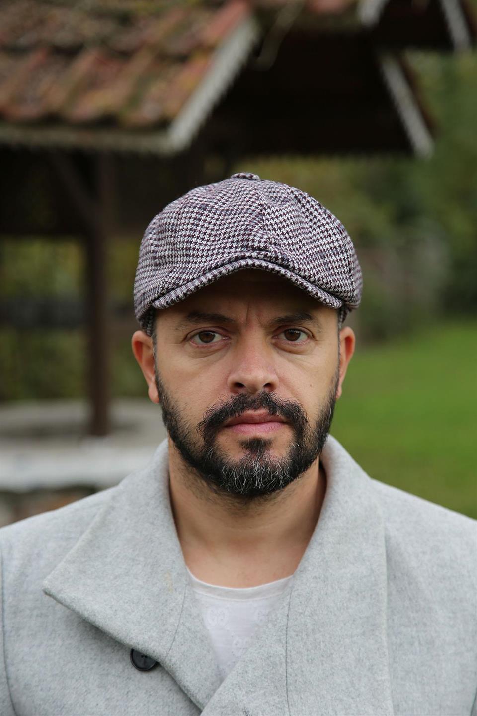 La Pescara Beyaz - Kahve Yün Erkek Kasket Şapka KST17