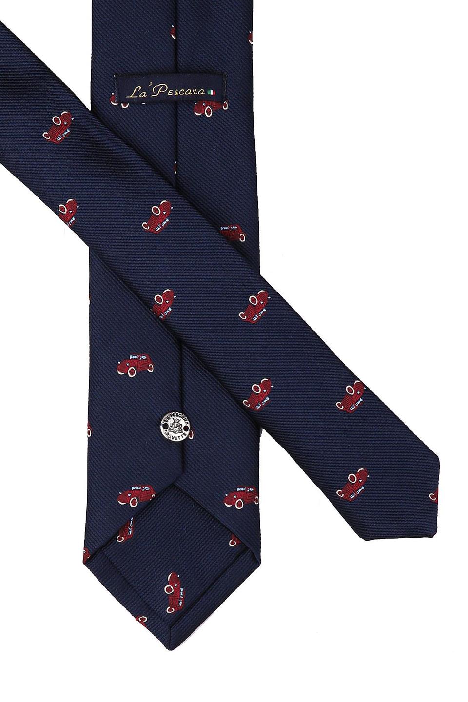 Lacivert Araba Desen Slim Kravat SK7076