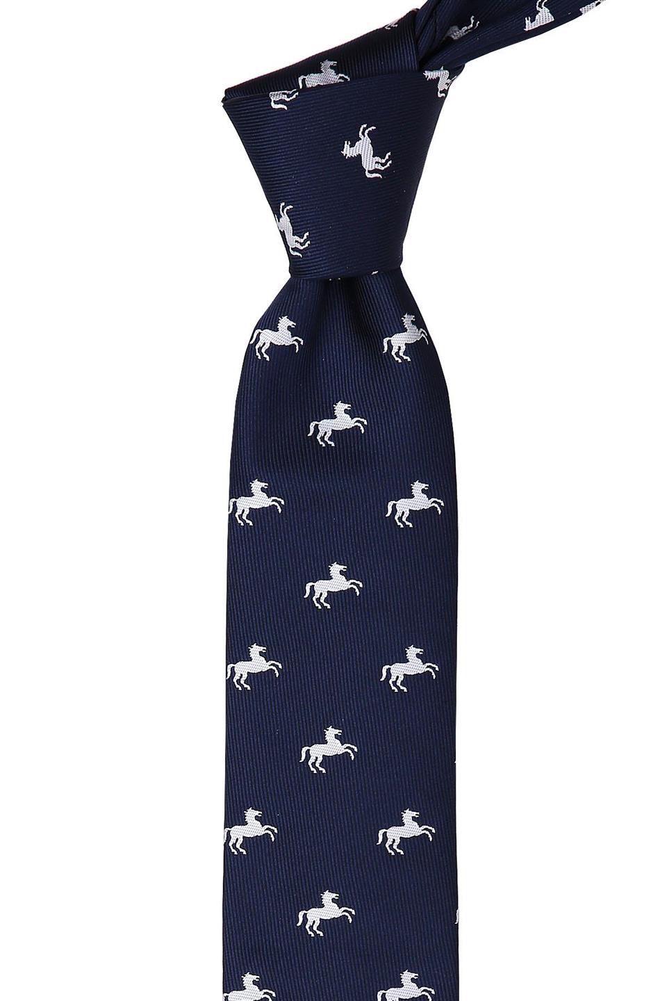 Lacivert At Figürlü Slim Kravat SK7031