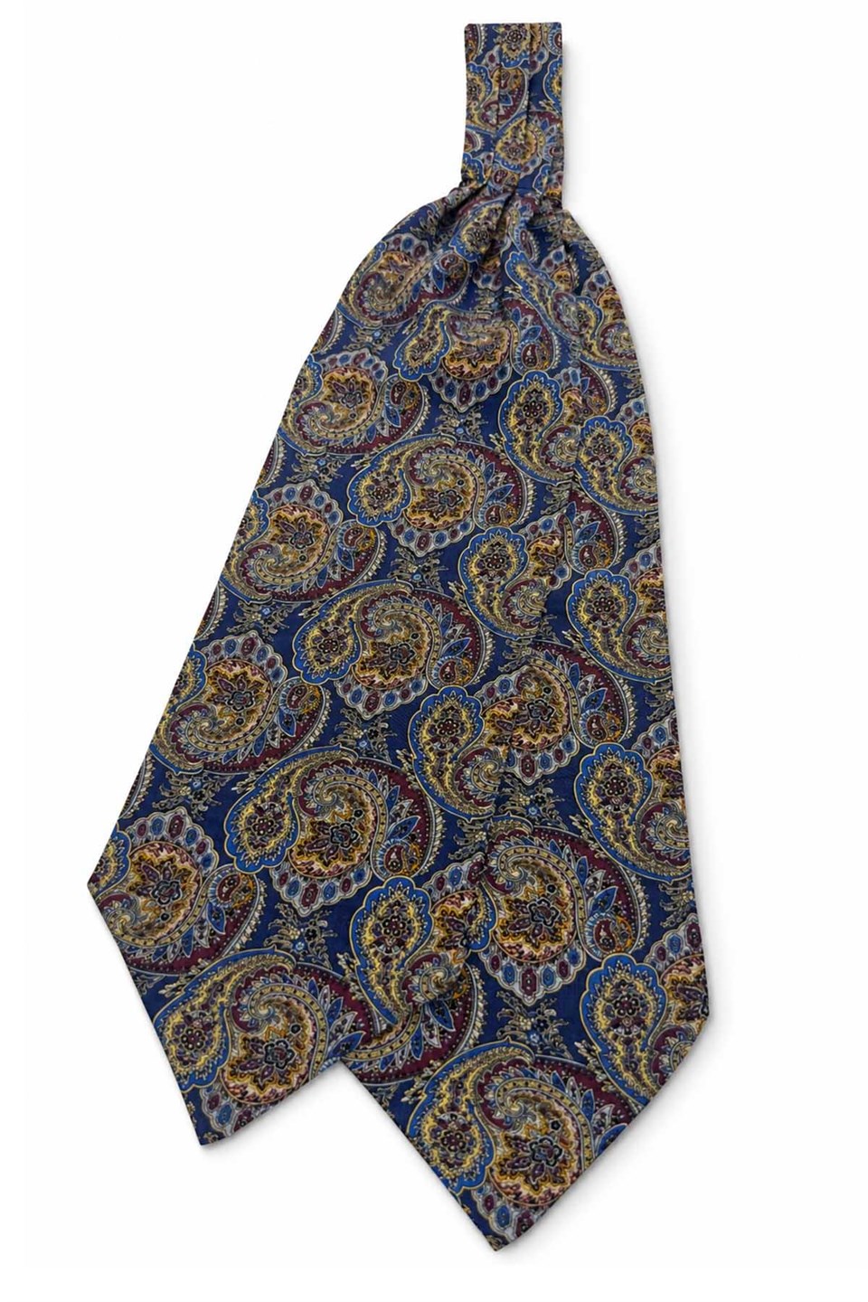 Lacivert Bordo Şal Desen İtalyan Ascot Kravat SAC114