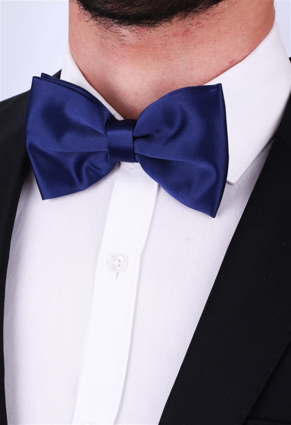 Lacivert Büyük Saten Papyon SP15