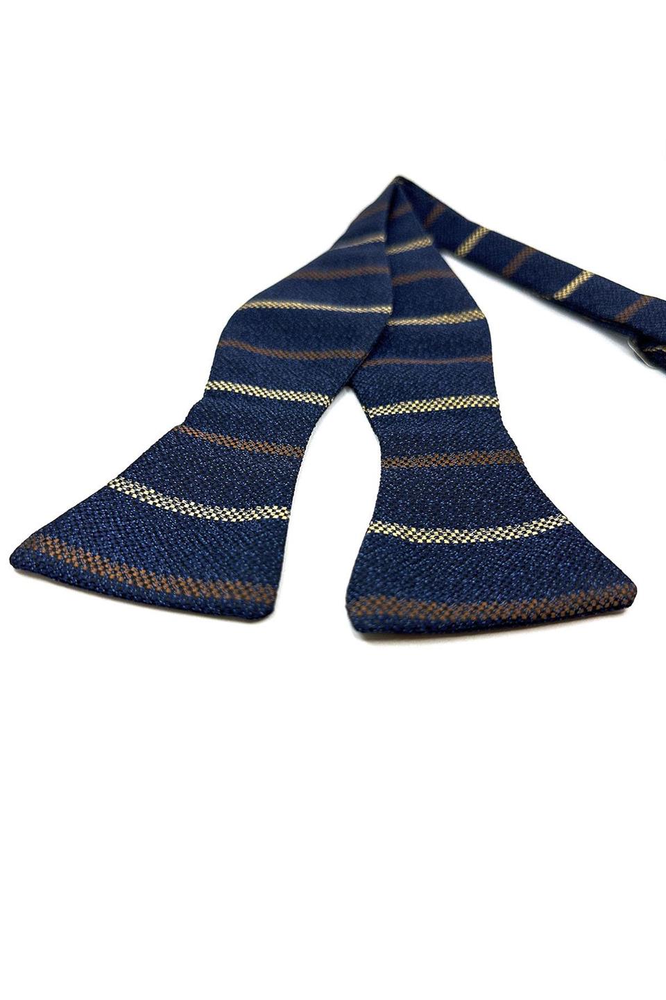 Lacivert Çizgi Desen Açık Papyon AP140