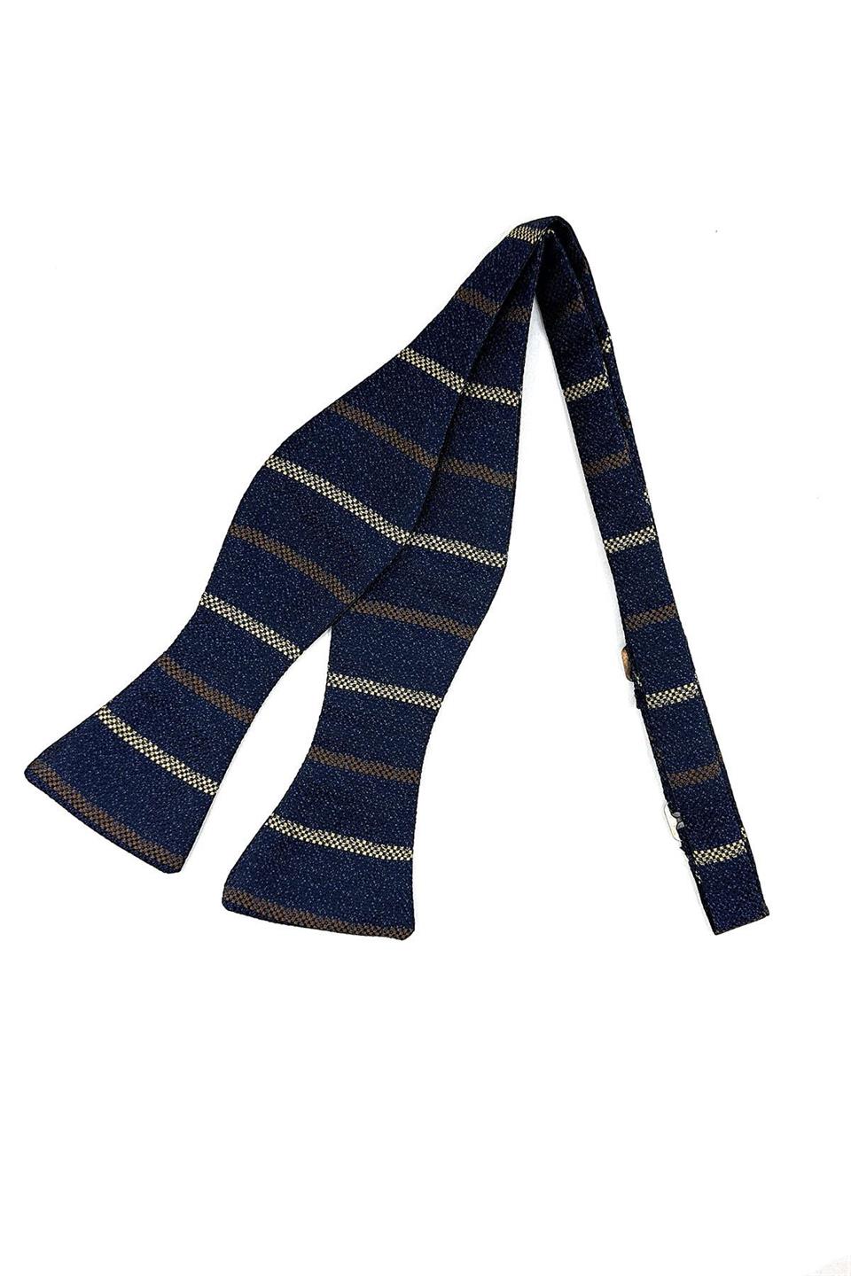 Lacivert Çizgi Desen Açık Papyon AP140