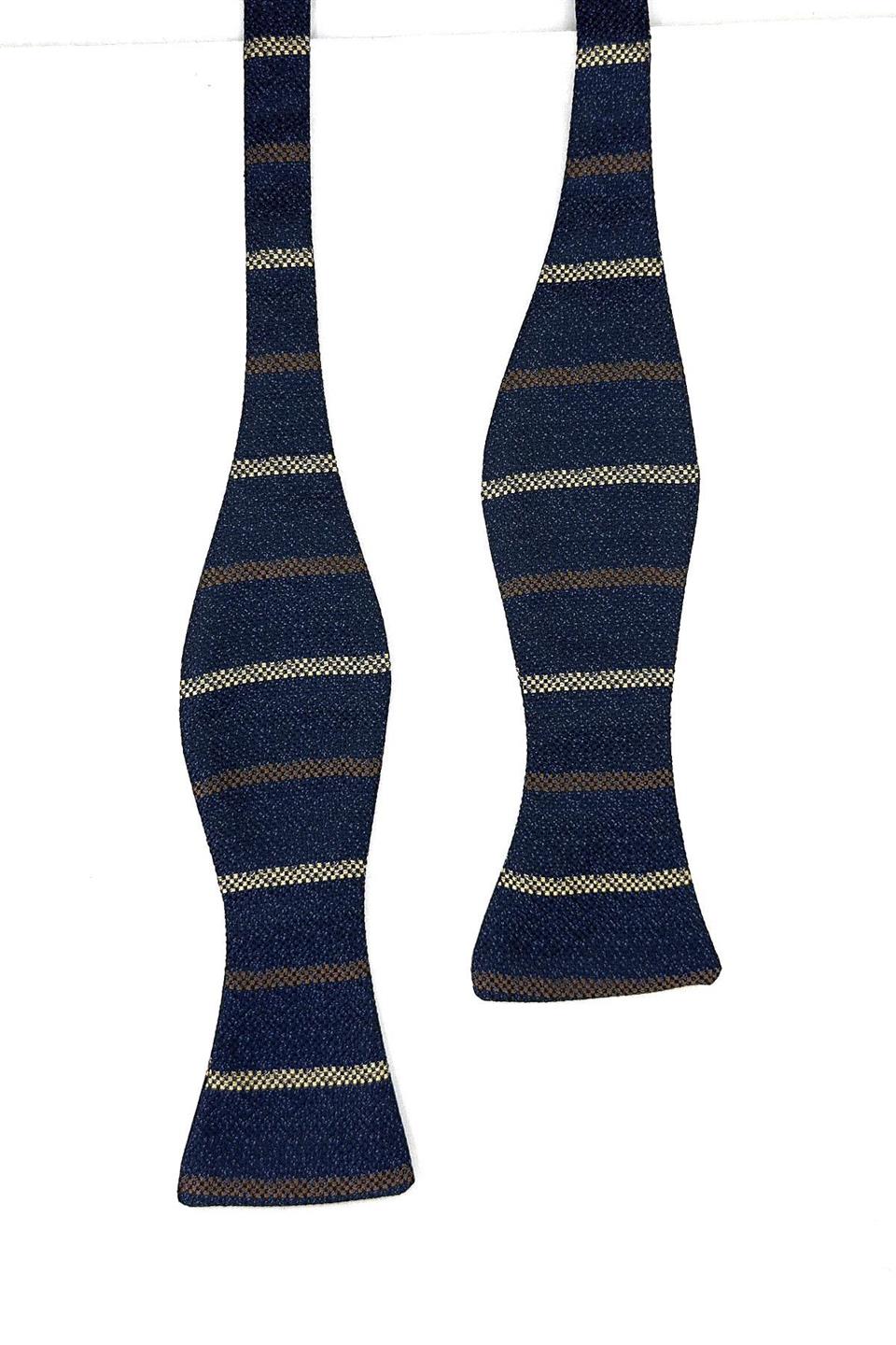 Lacivert Çizgi Desen Açık Papyon AP140