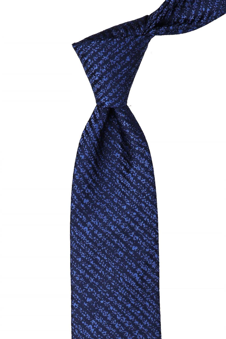 Lacivert Çizgi Desen Mendilli Klasik Kravat KK10546