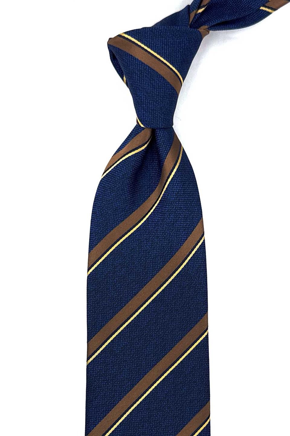 Lacivert Çizgi Desen Mendilli Klasik Kravat KK12266