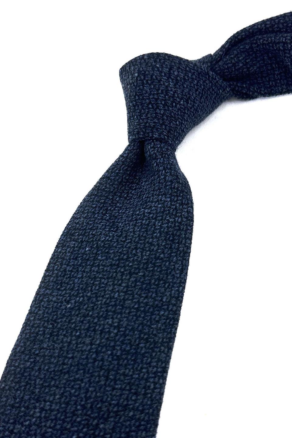Lacivert Düz Desen Klasik Yün Kravat KK12080