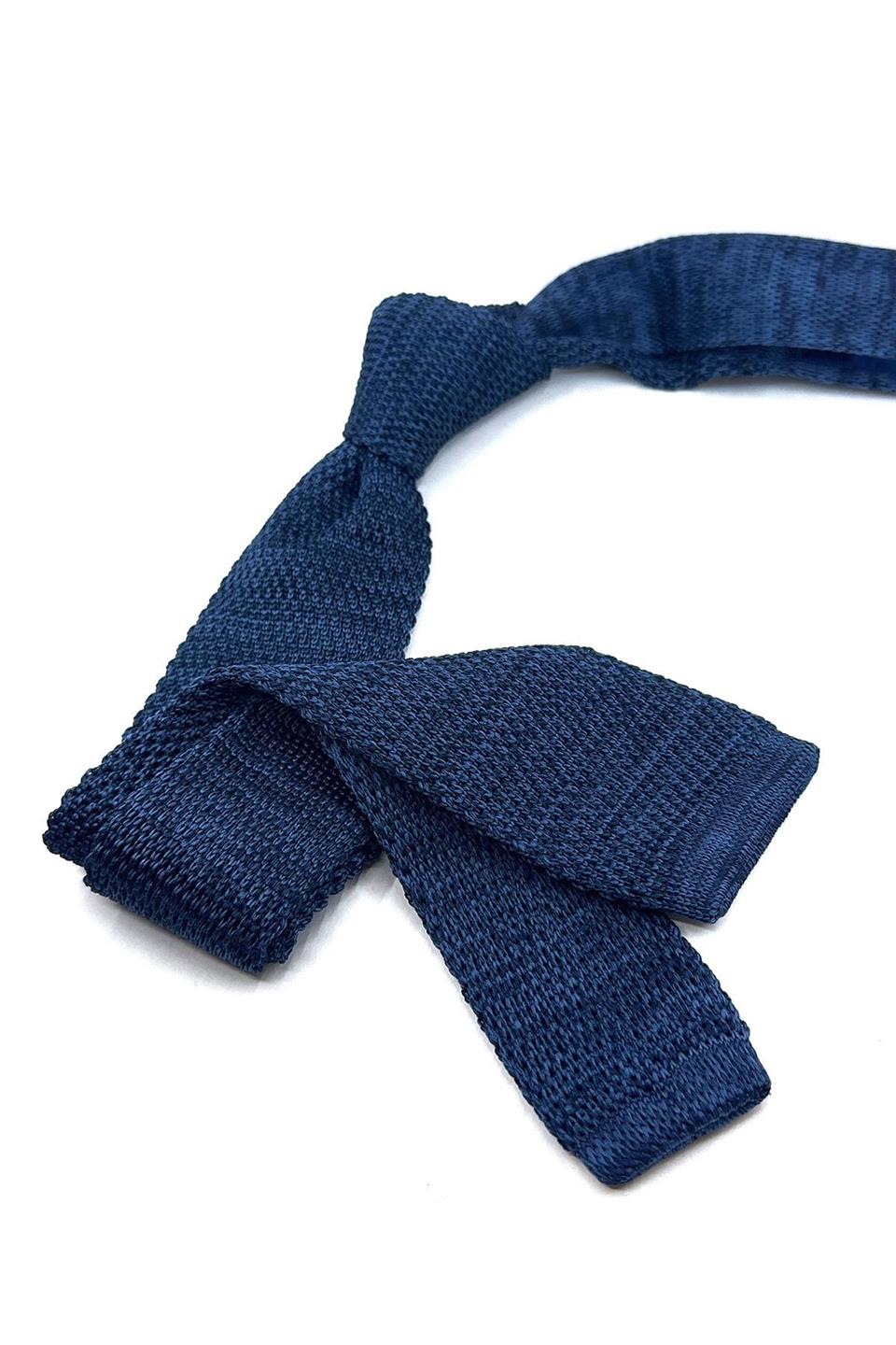Lacivert Gölgeli Örgü Kravat ÖR8314