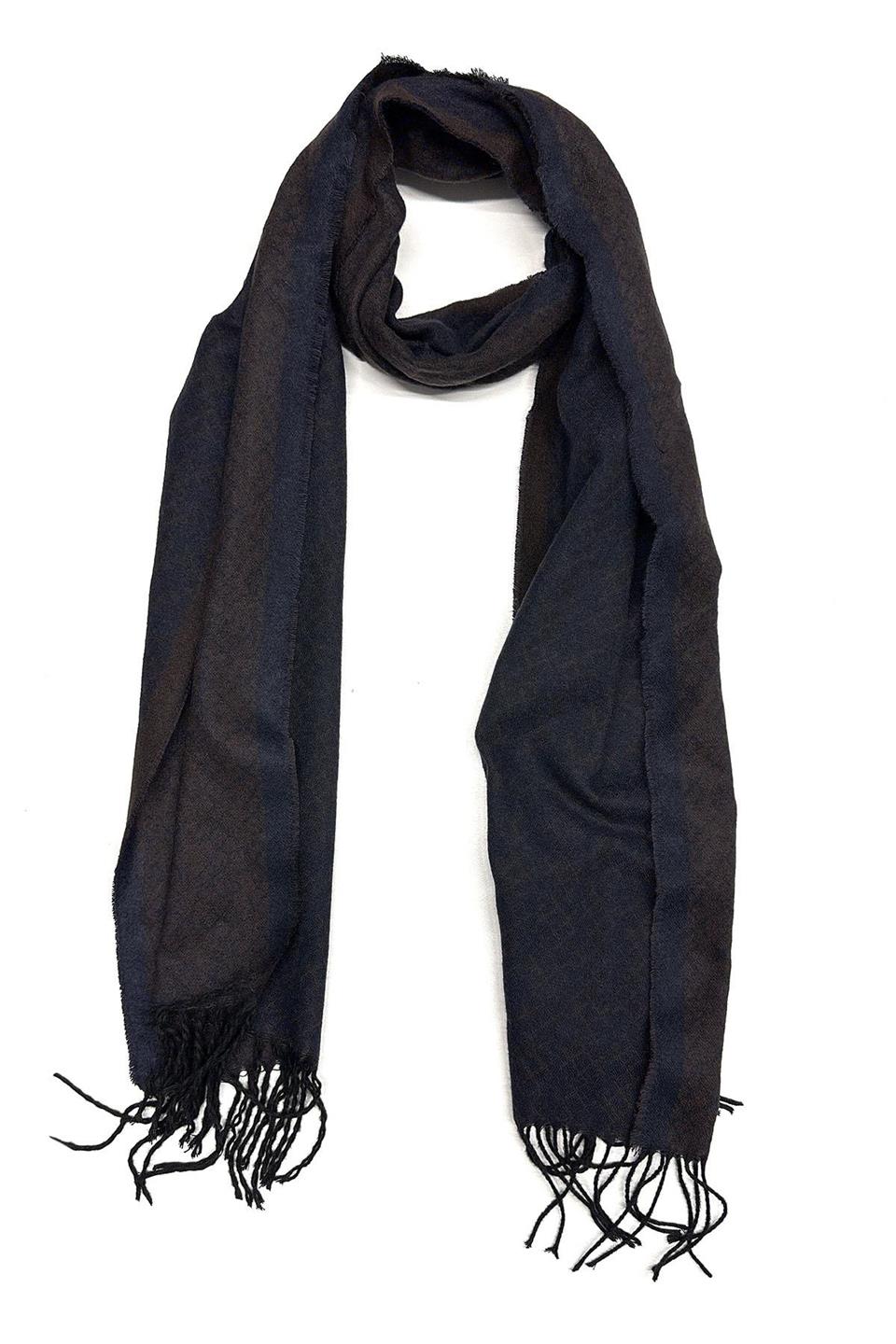 Lacivert - Kahve Motif Desen Erkek Kaşkol K564
