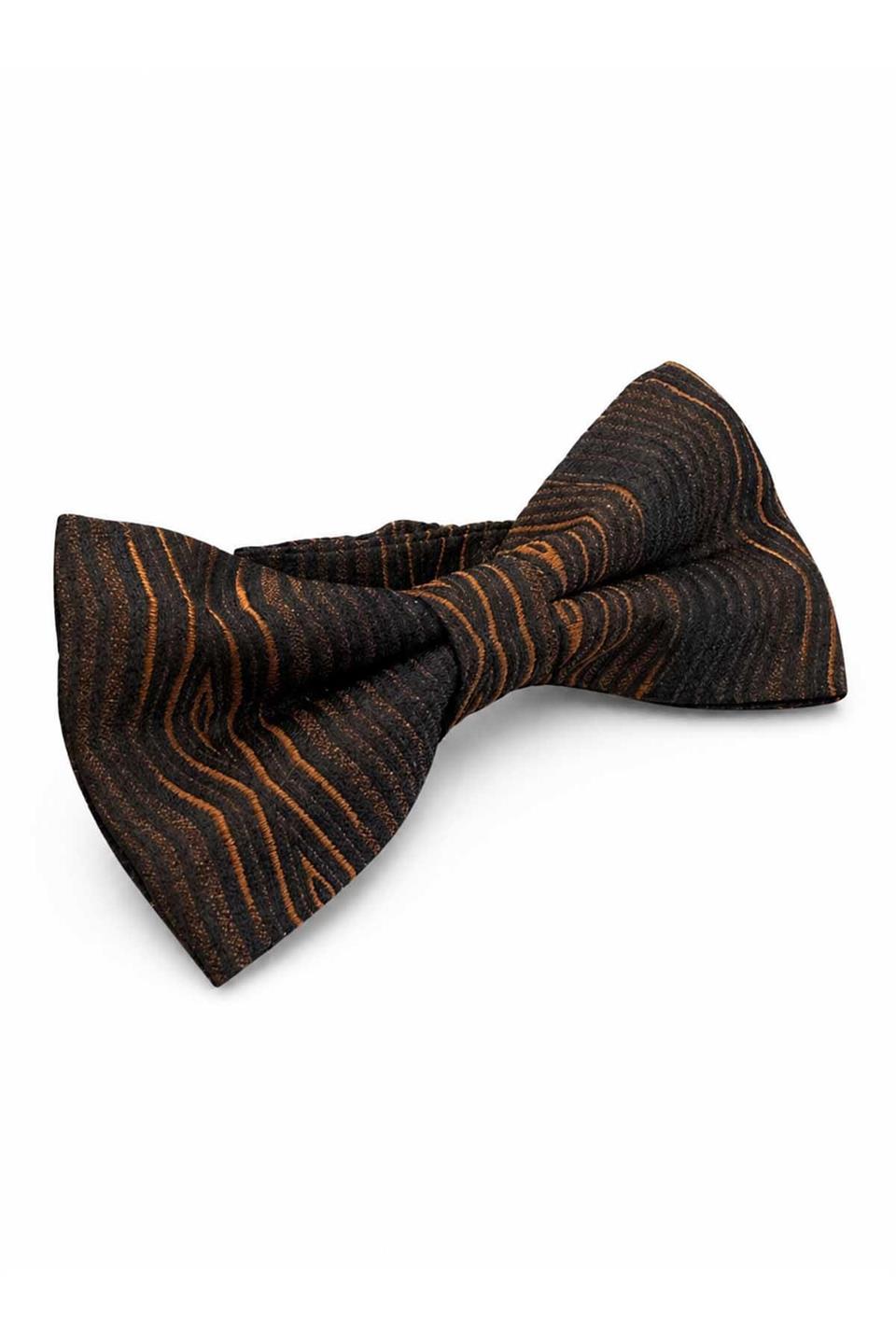 Lacivert Kahve Motif İpek Papyon SB212