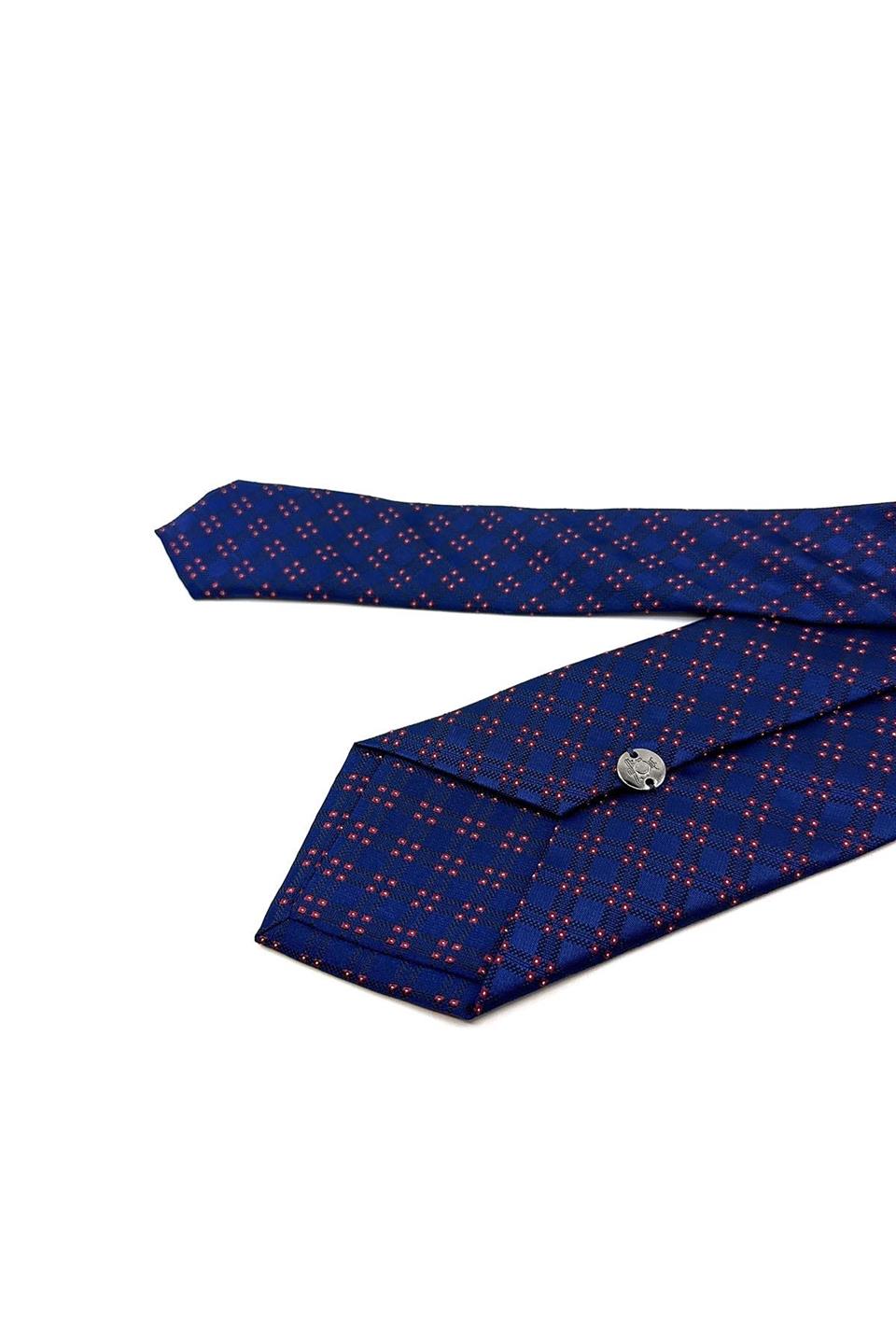 Lacivert Kare Desen Mendilli Klasik Kravat KK11386