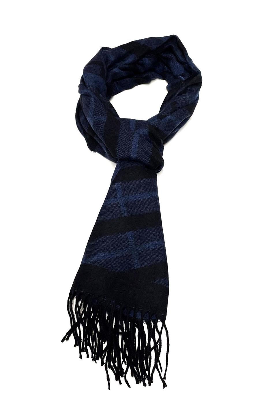 Lacivert Kareli Erkek Kaşkol K335