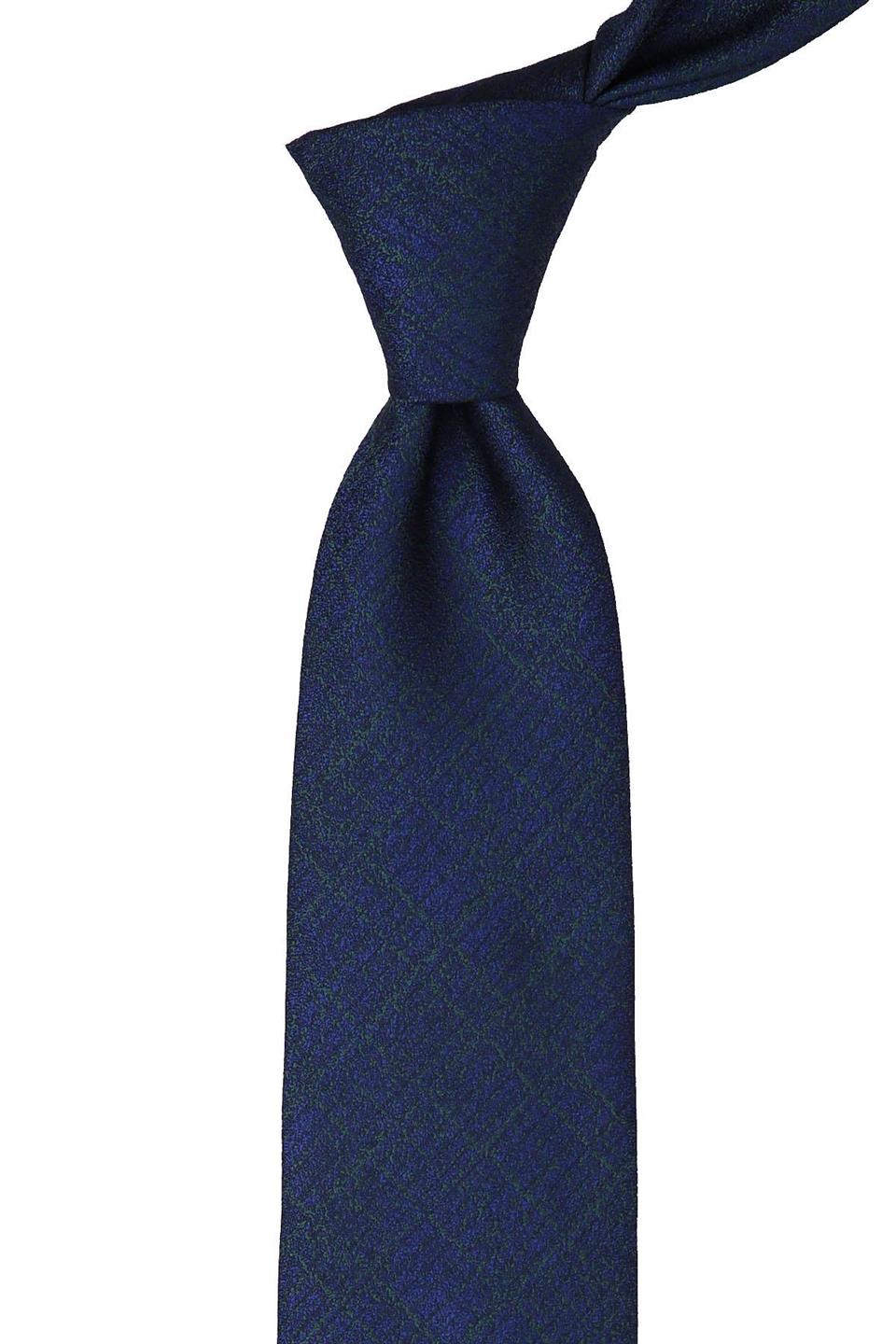 Lacivert Kendinden Desen Mendilli Klasik Kravat KK10232
