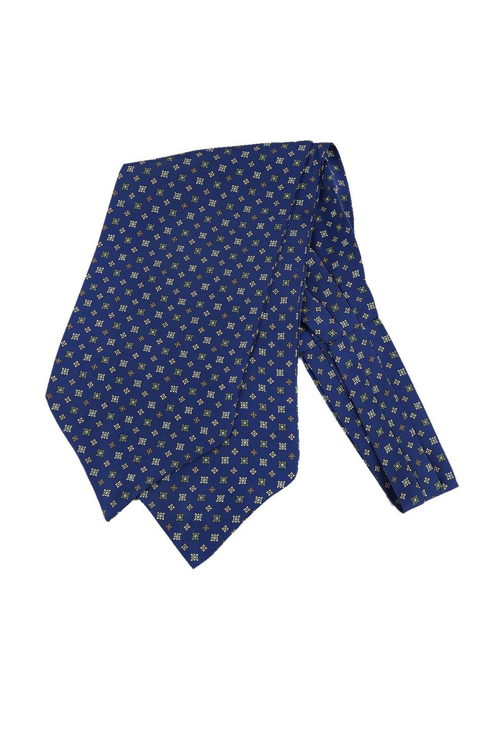 Lacivert Küçük Desen İpek İtalyan Erkek Ascot K432