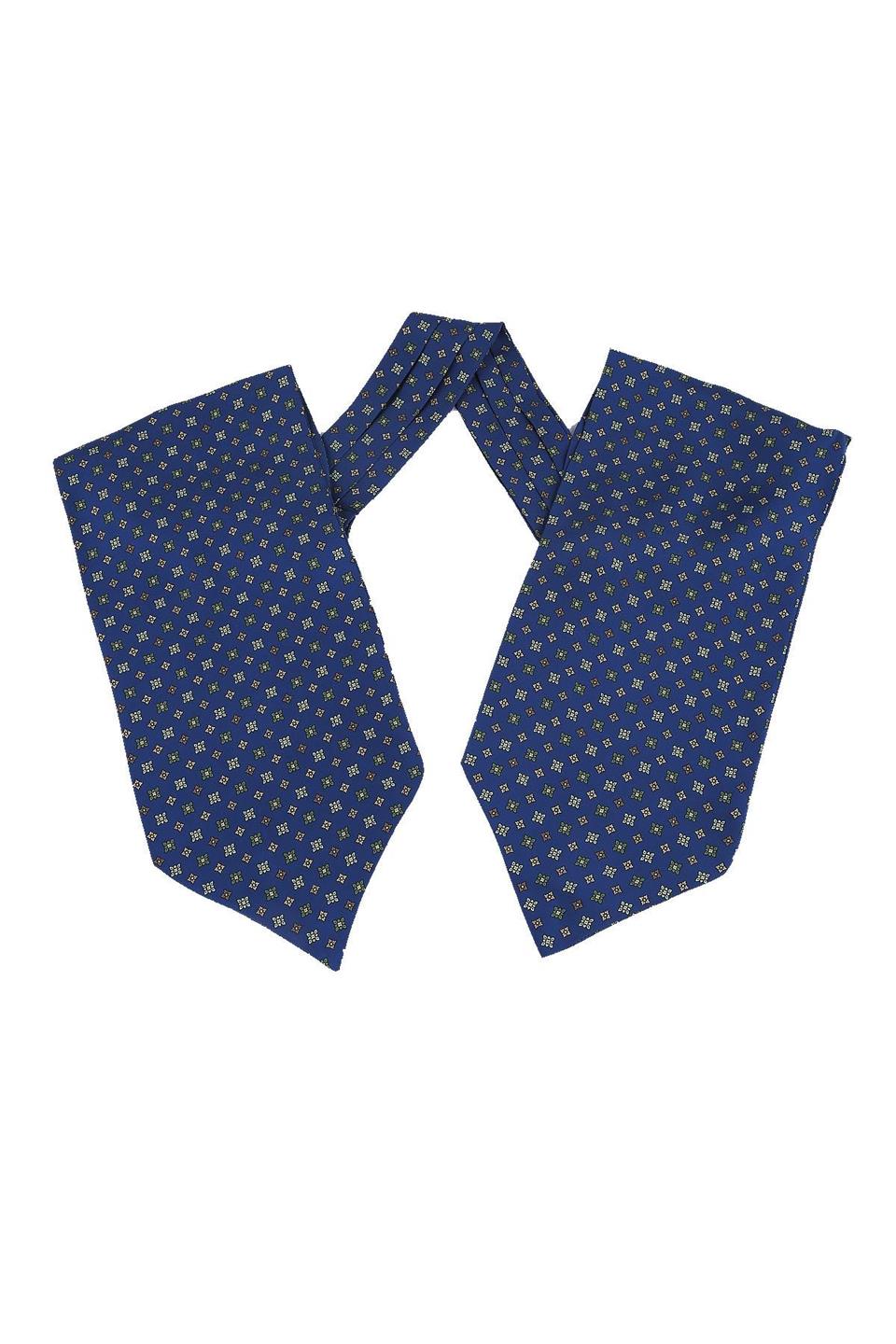 Lacivert Küçük Desen İpek İtalyan Erkek Ascot K432