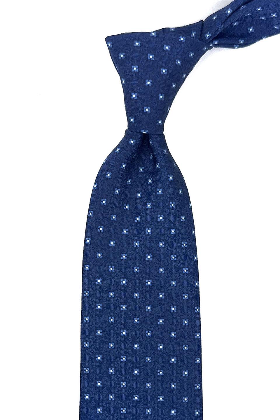 Lacivert Küçük Desen Mendilli Klasik Kravat KK11862