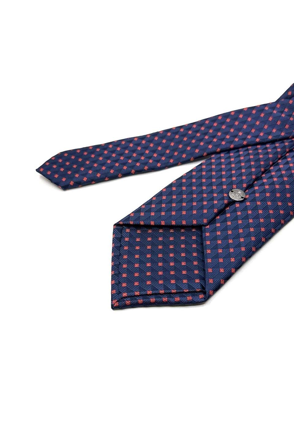 Lacivert Küçük Desen Mendilli Klasik Kravat KK13446