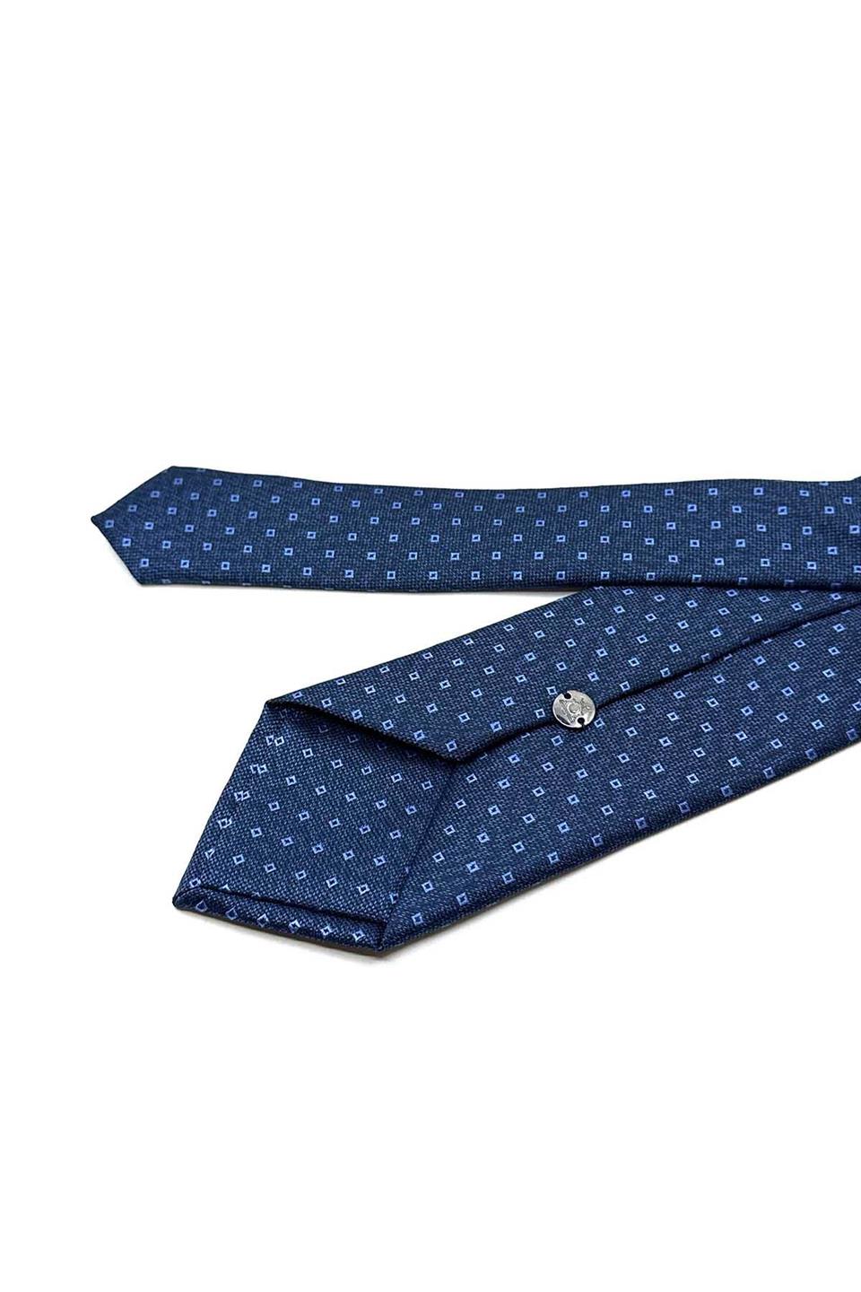 Lacivert Küçük Desen Mendilli Klasik Kravat KK12942