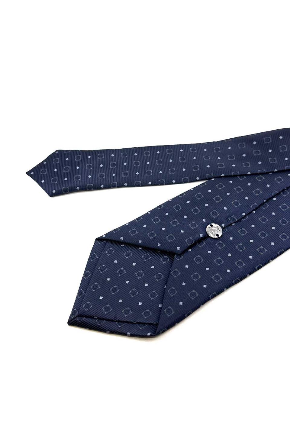Lacivert Küçük Desen Mendilli Klasik Kravat KK12513