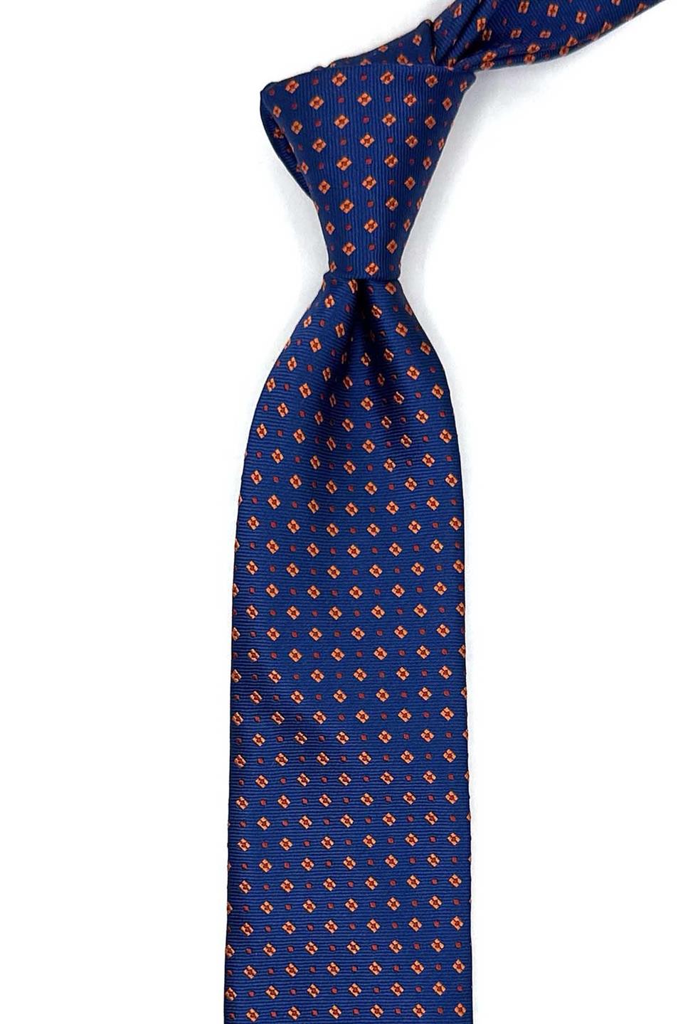 Lacivert Küçük Desen Slim Kravat SK7958