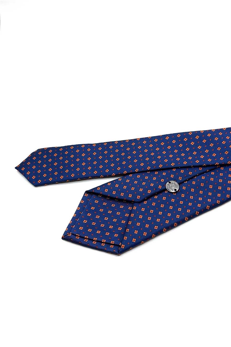 Lacivert Küçük Desen Slim Kravat SK7958