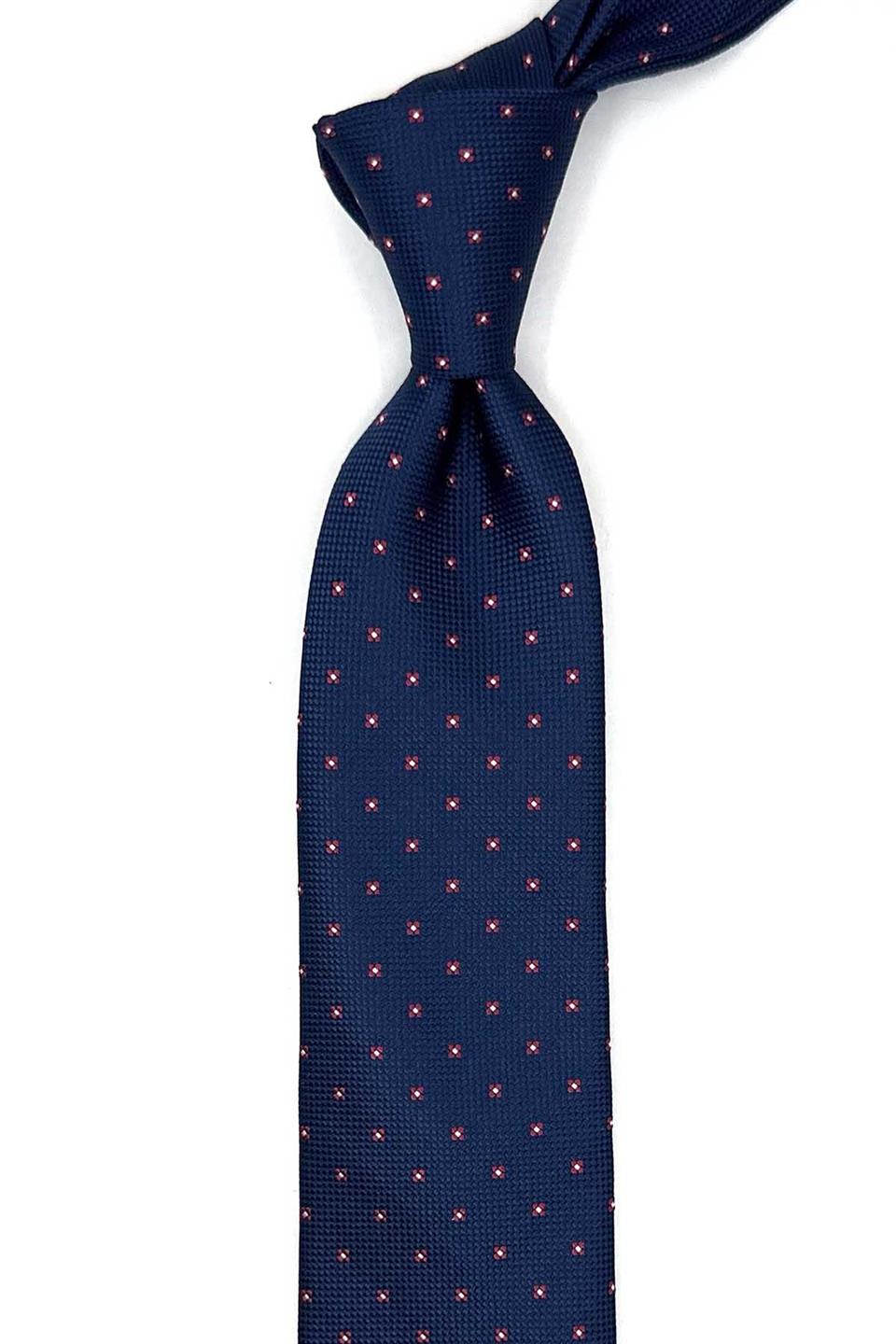 Lacivert Küçük Desen Slim Kravat SK7967