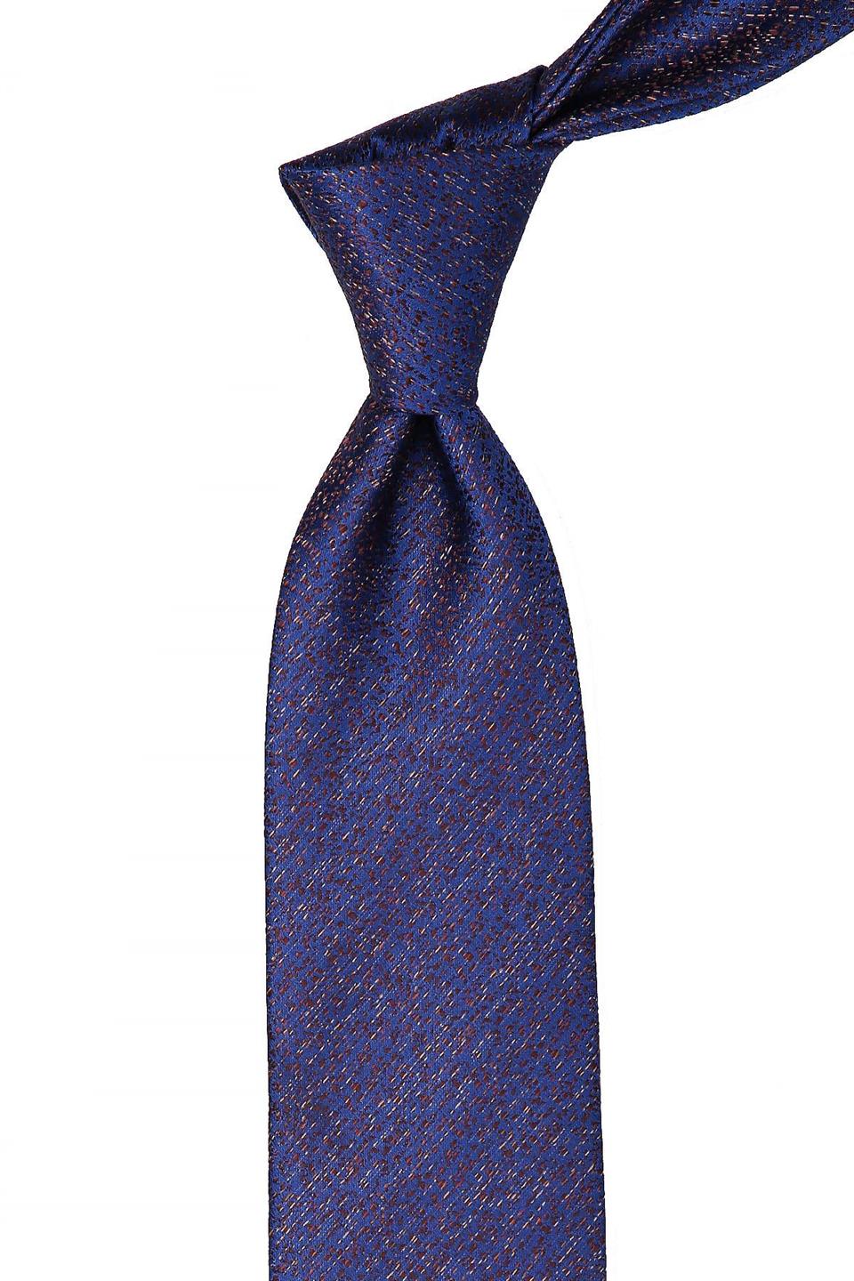 Lacivert Kum Desen Mendilli Klasik Kravat KK10386