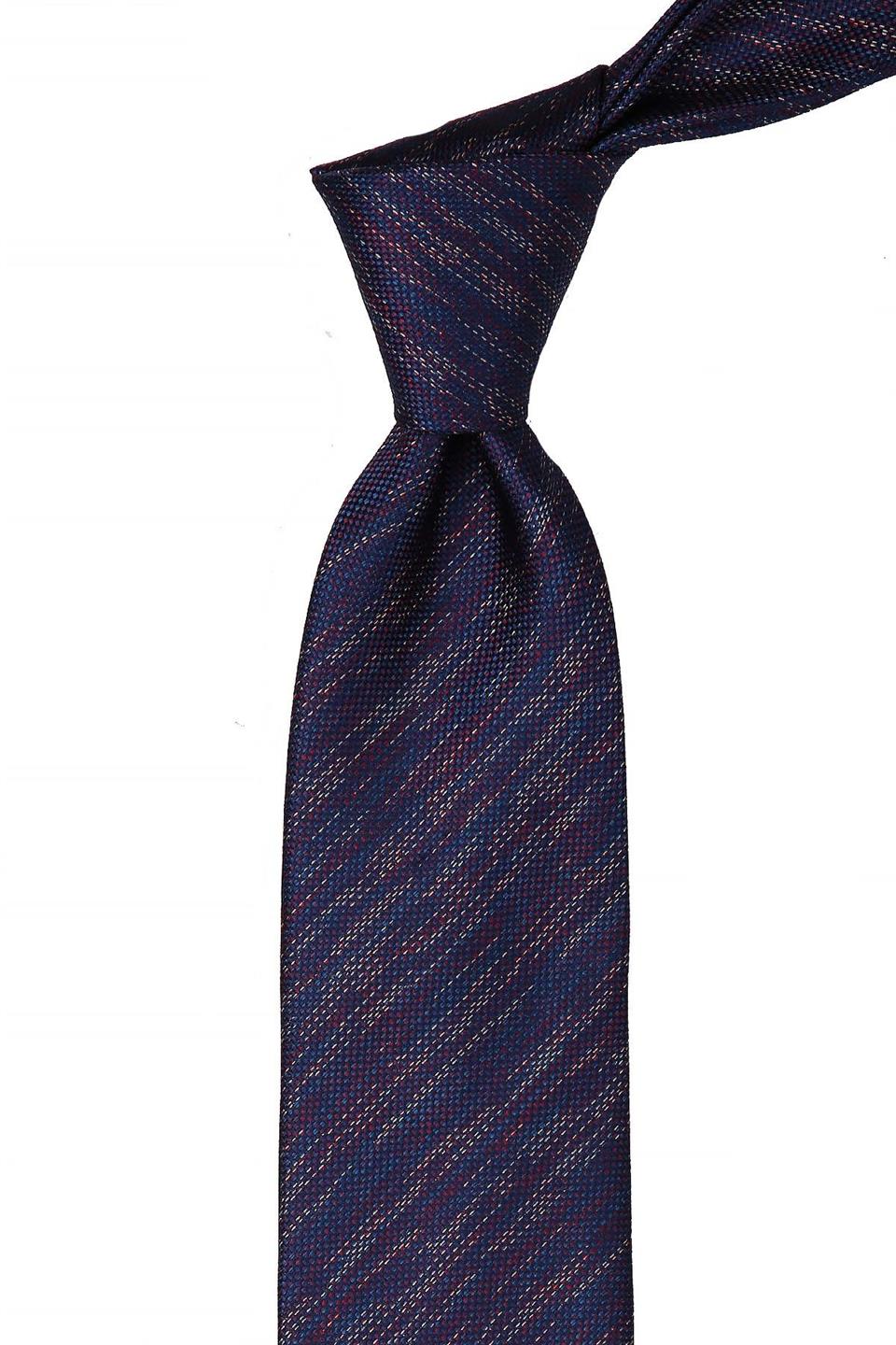 Lacivert Kum Desen Mendilli Klasik Kravat KK10620