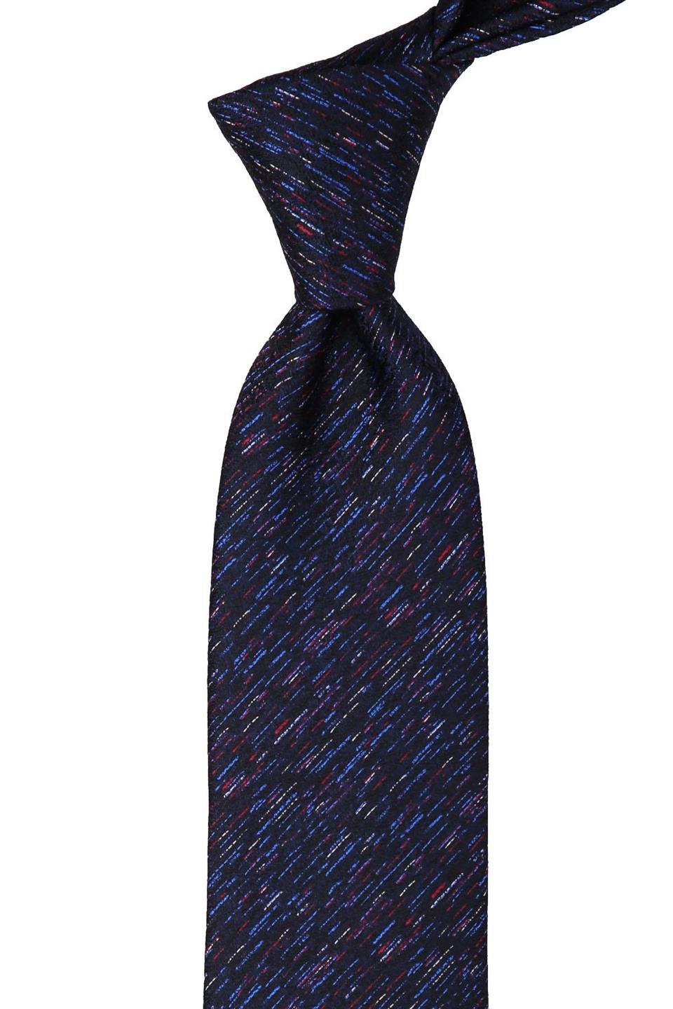 Lacivert Kum Desen Mendilli Klasik Kravat KK10039