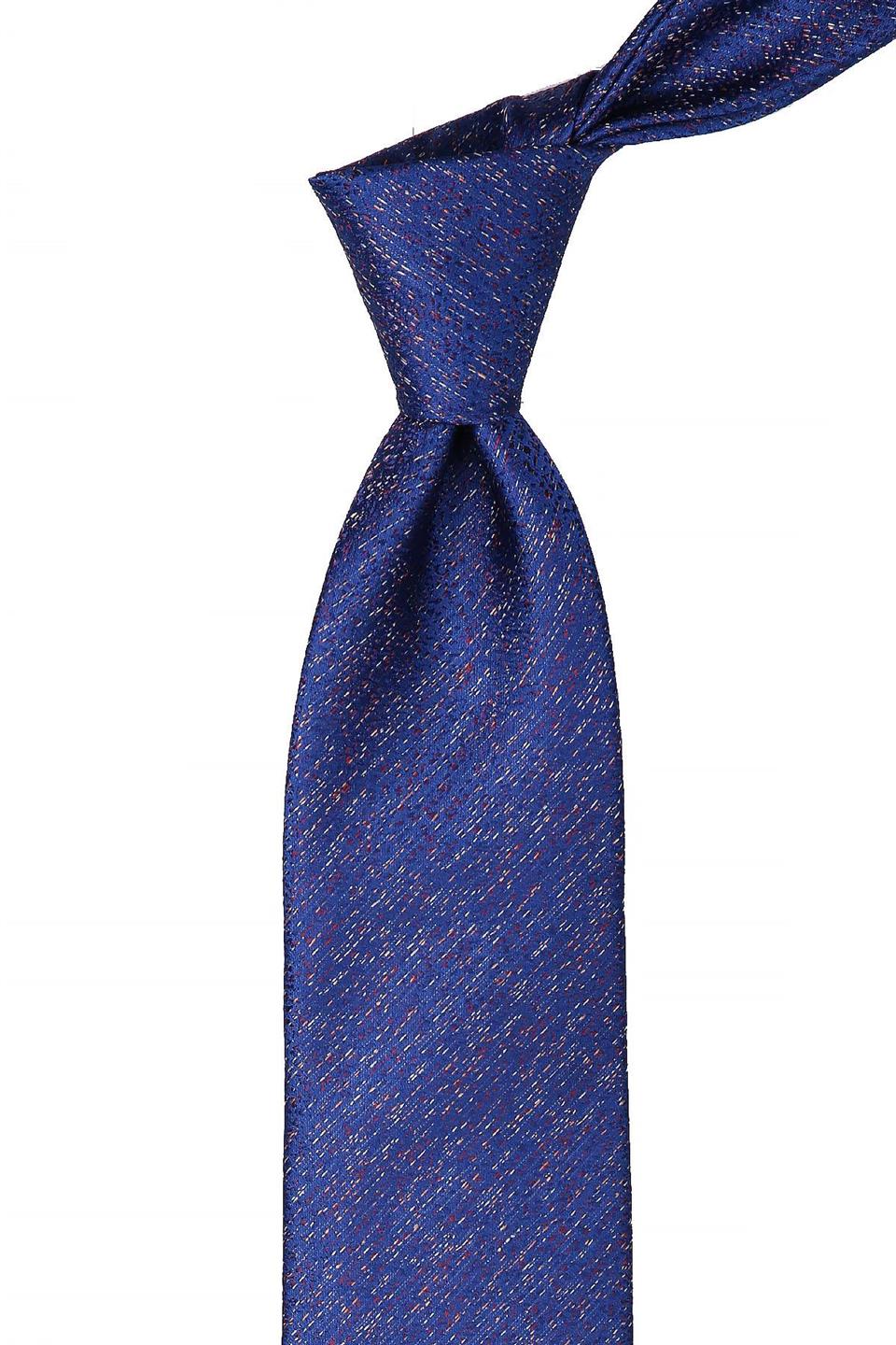 Lacivert Kum Desen Mendilli Klasik Kravat KK10393