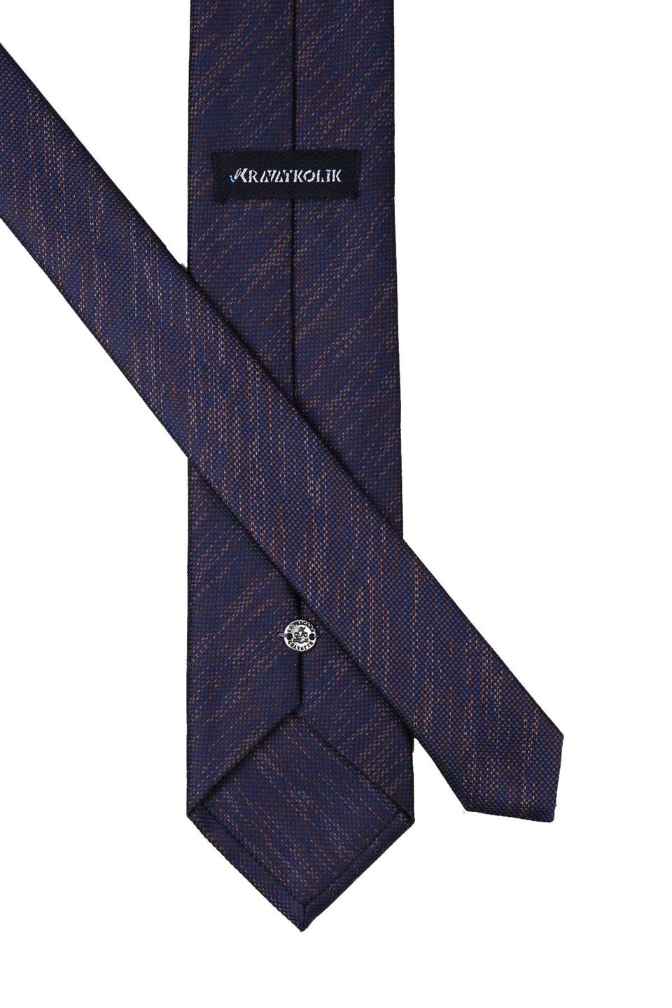 Lacivert Kum Desen Mendilli Klasik Kravat KK10618