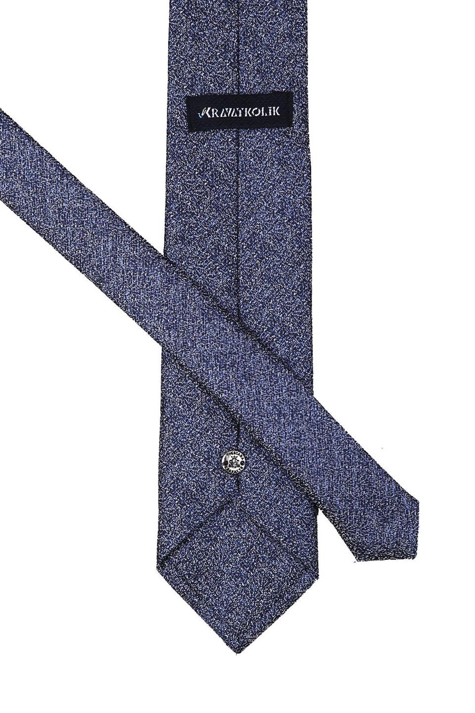 Lacivert Kum Desen Mendilli Klasik Kravat KK10157