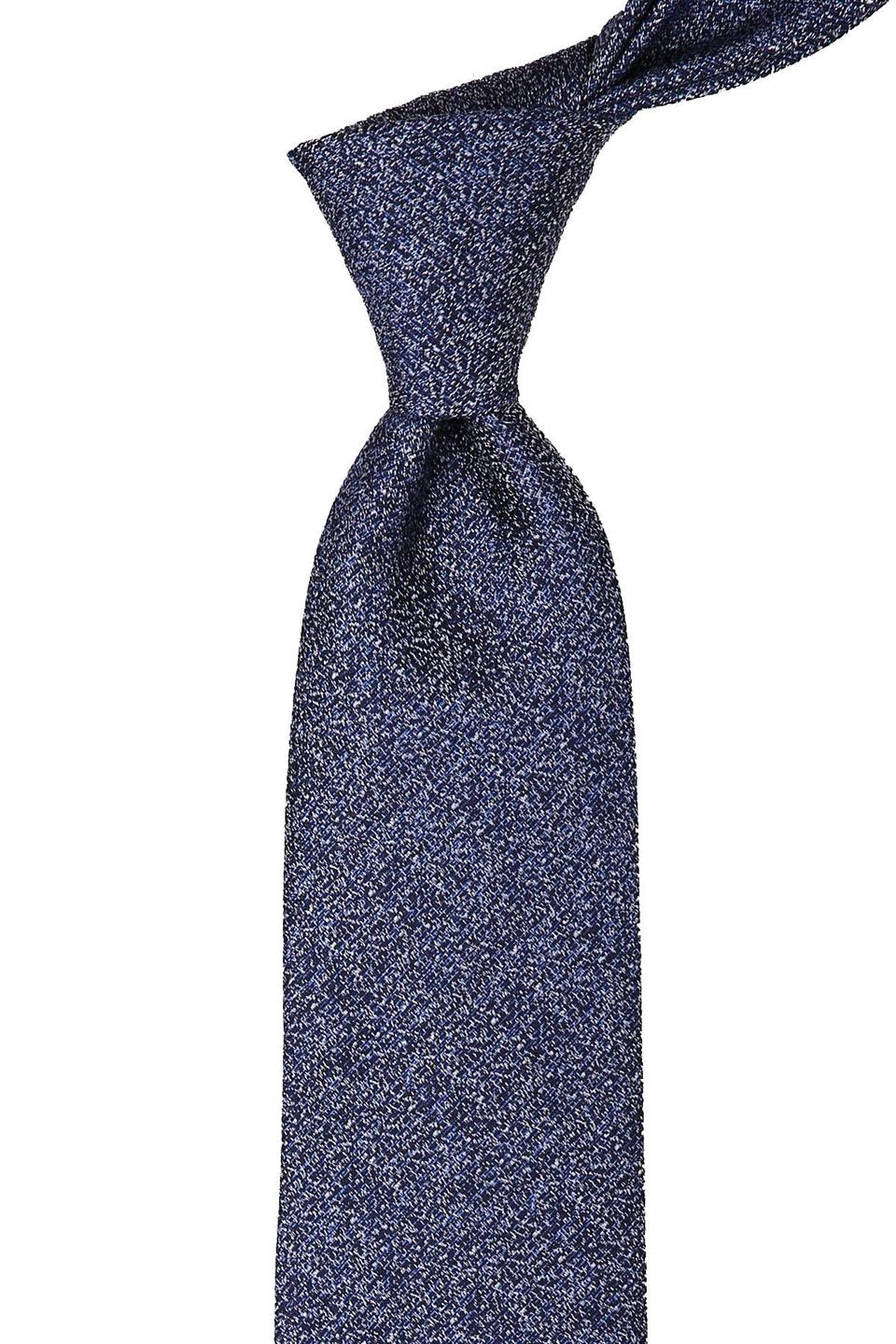 Lacivert Kum Desen Mendilli Klasik Kravat KK10157