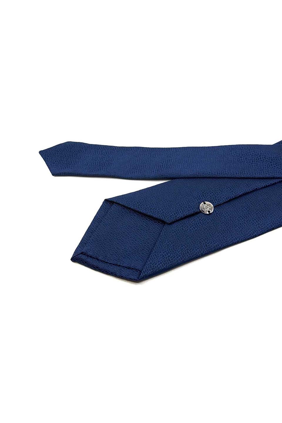 Lacivert Kum Desen Mendilli Klasik Kravat KK12441