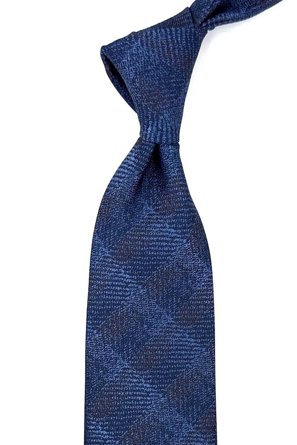 Lacivert Kum Desen Mendilli Klasik Kravat KK12511