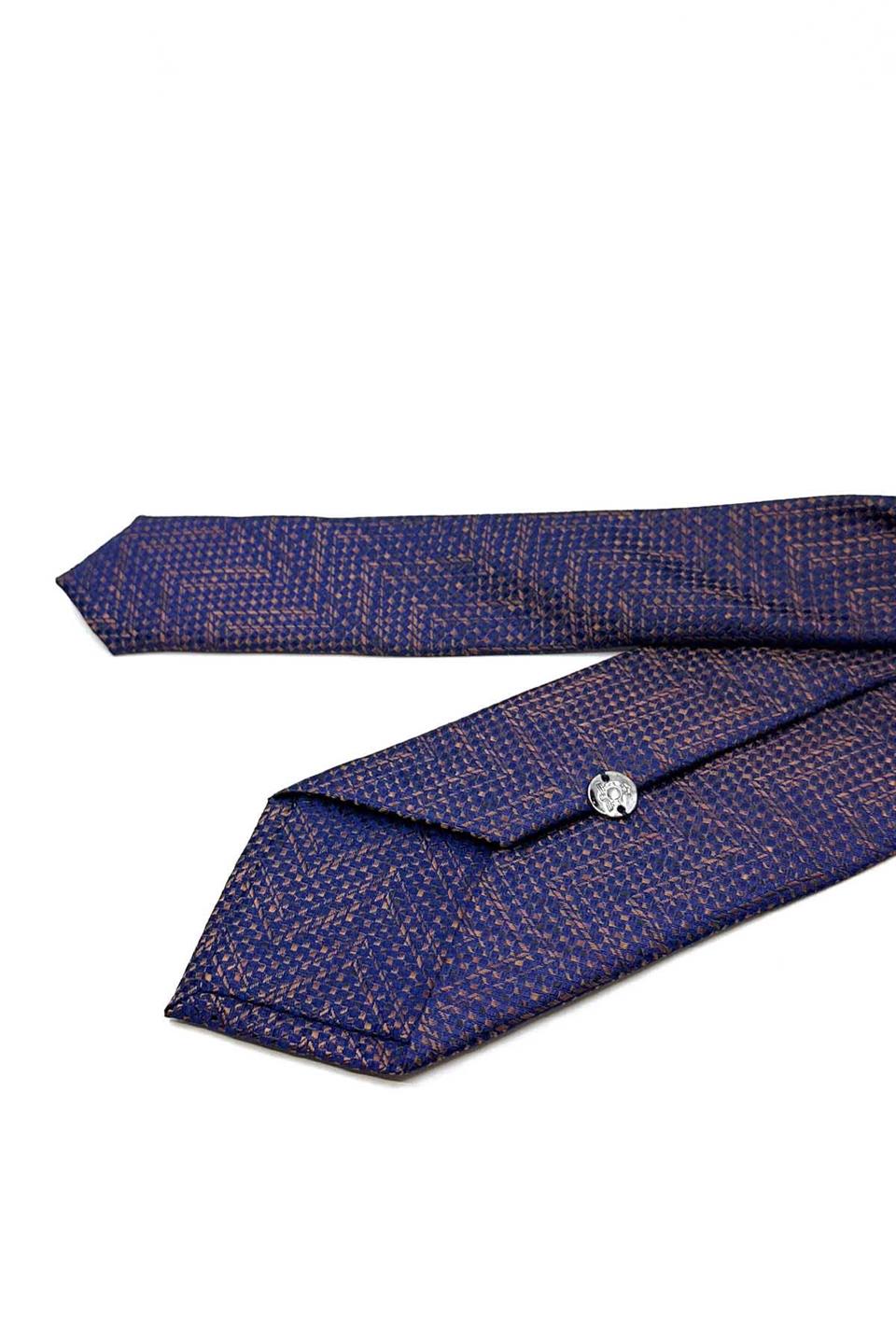 Lacivert Kum Desen Mendilli Klasik Kravat KK12933