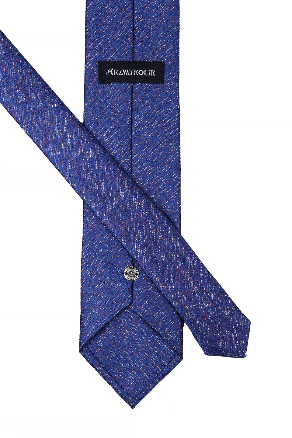 Lacivert Kum Desen Mendilli Klasik Kravat KK10393