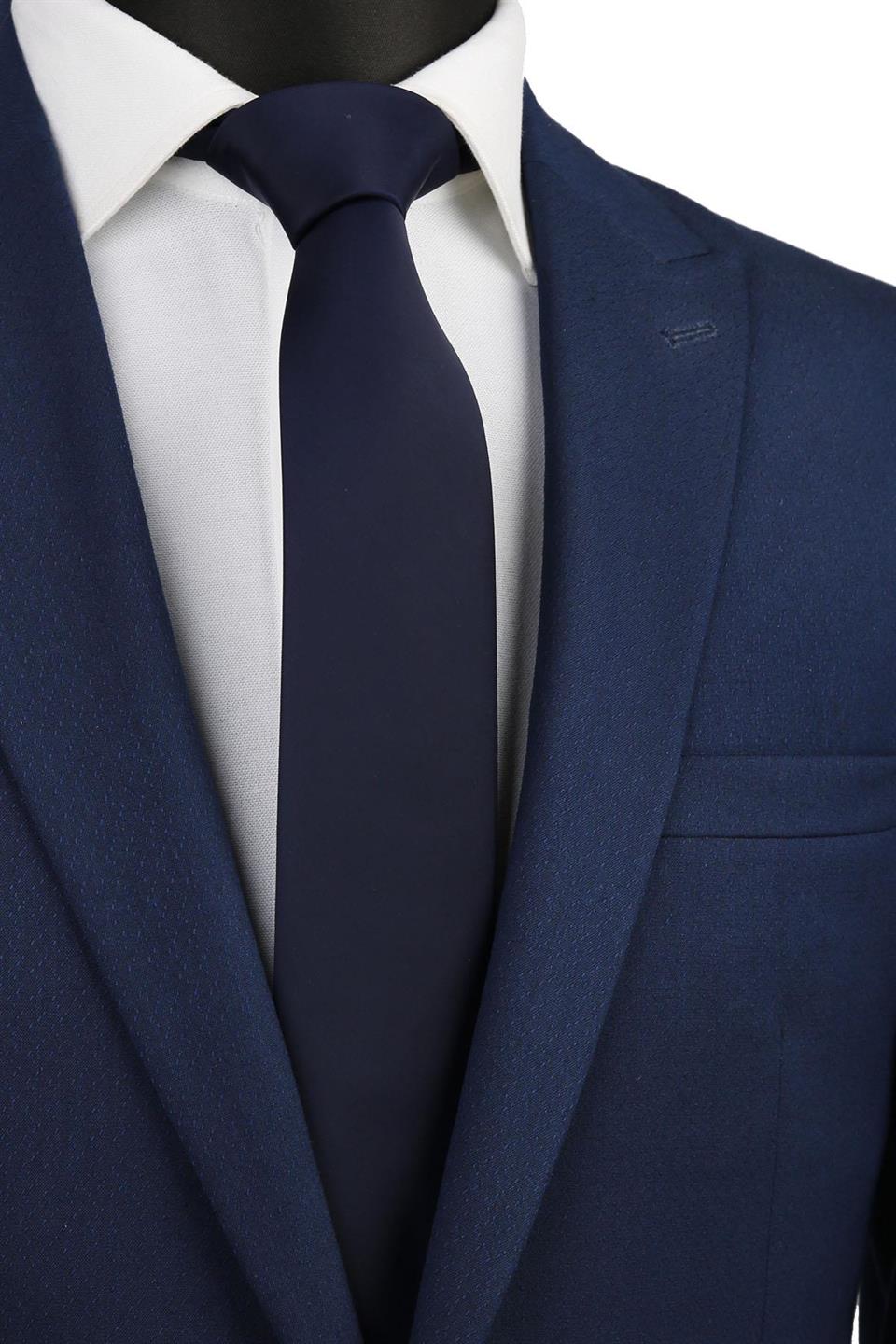 Lacivert Mat Slim Kravat SK5009