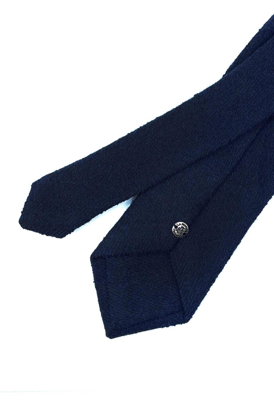Lacivert Mendilli Klasik Yün Kravat KK10883