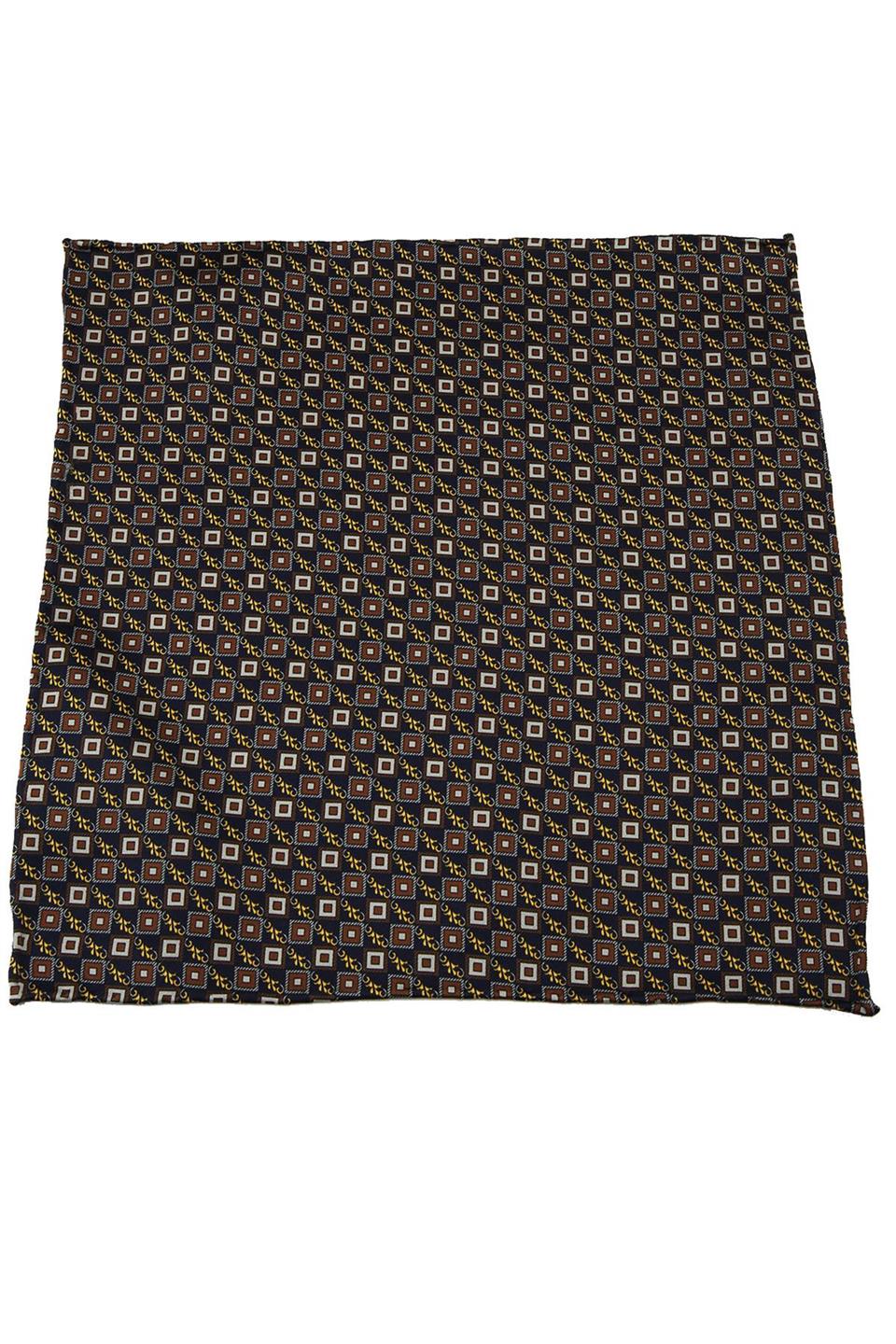 Lacivert Motif Baskı İpek Mendil SPS219