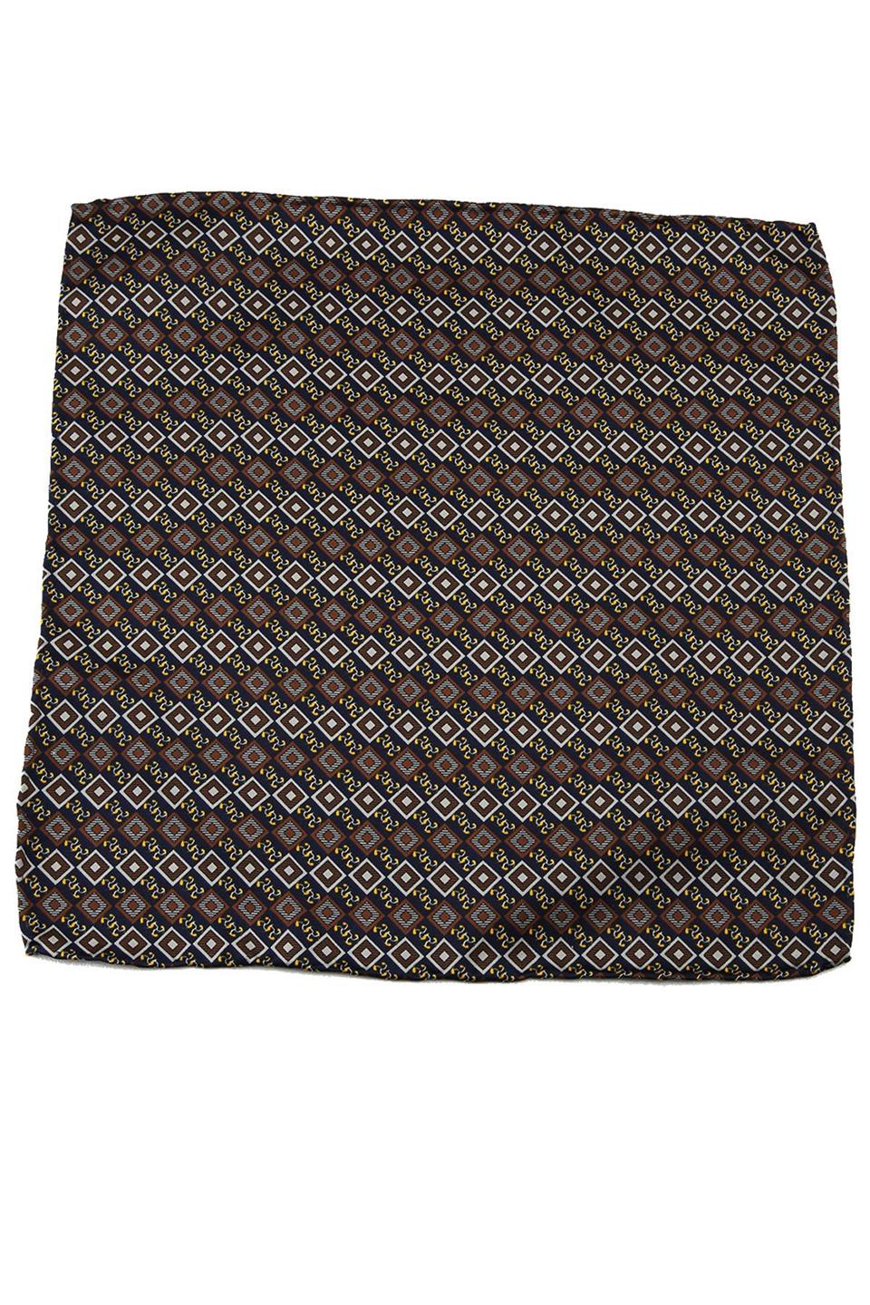 Lacivert Motif Baskı İpek Mendil SPS224