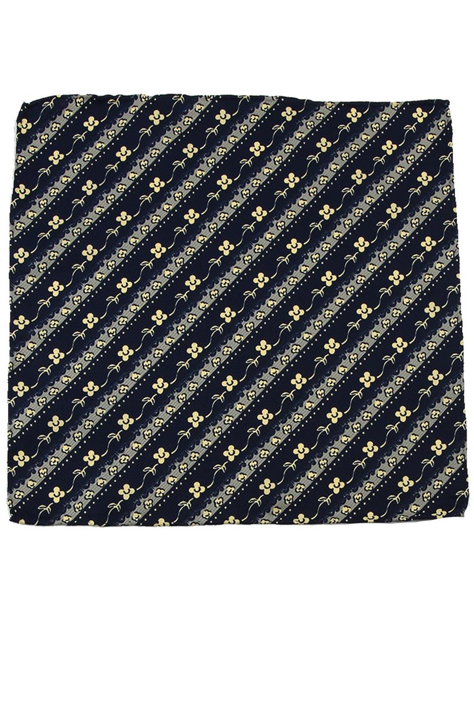Lacivert Motif Baskı İpek Mendil SPS235