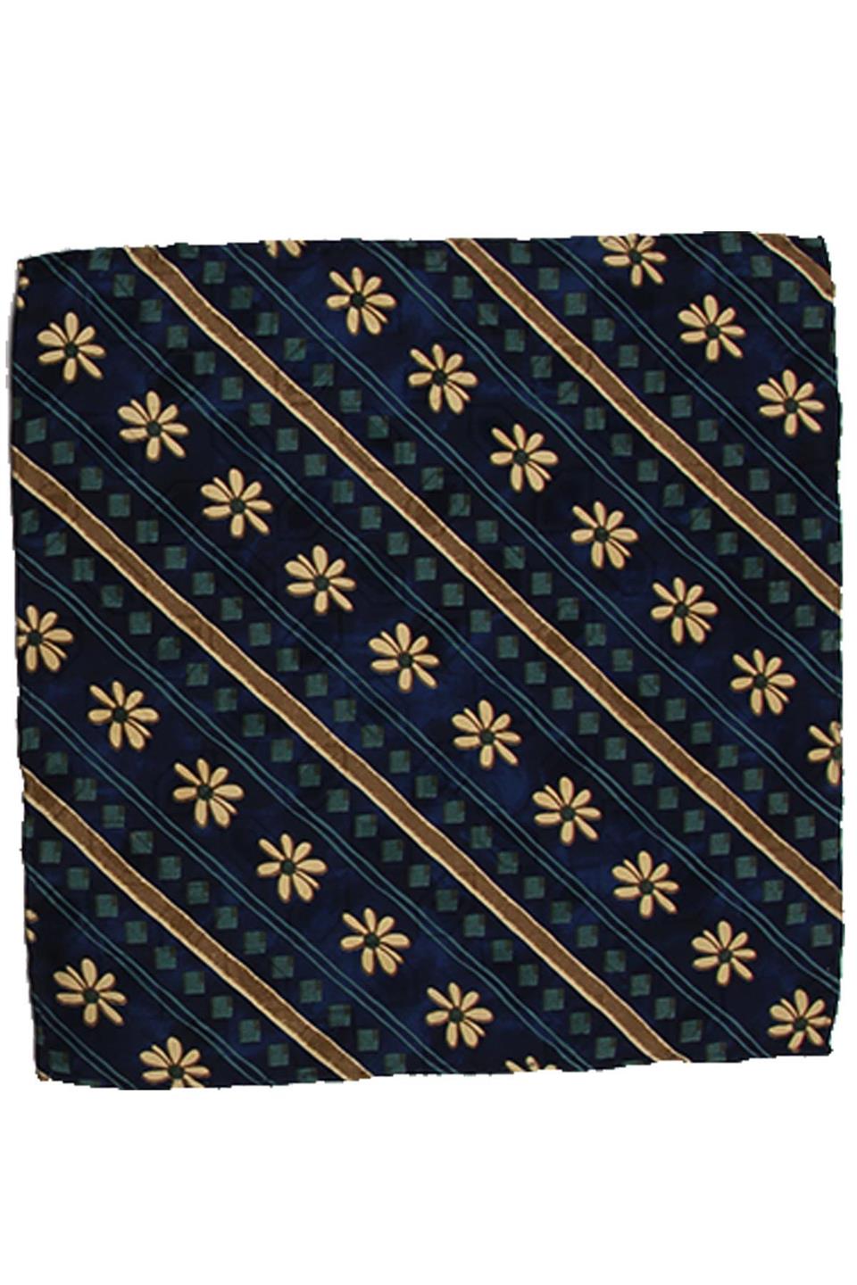 Lacivert Motif Baskı İpek Mendil SPS248