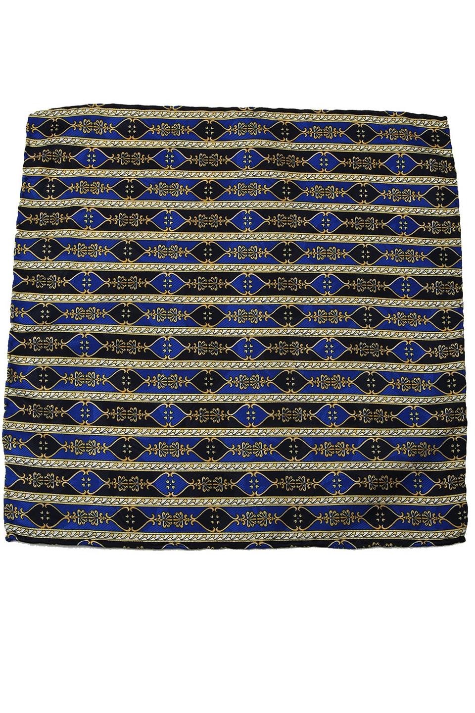 Lacivert Motif Baskılı İpek Mendil SPS384