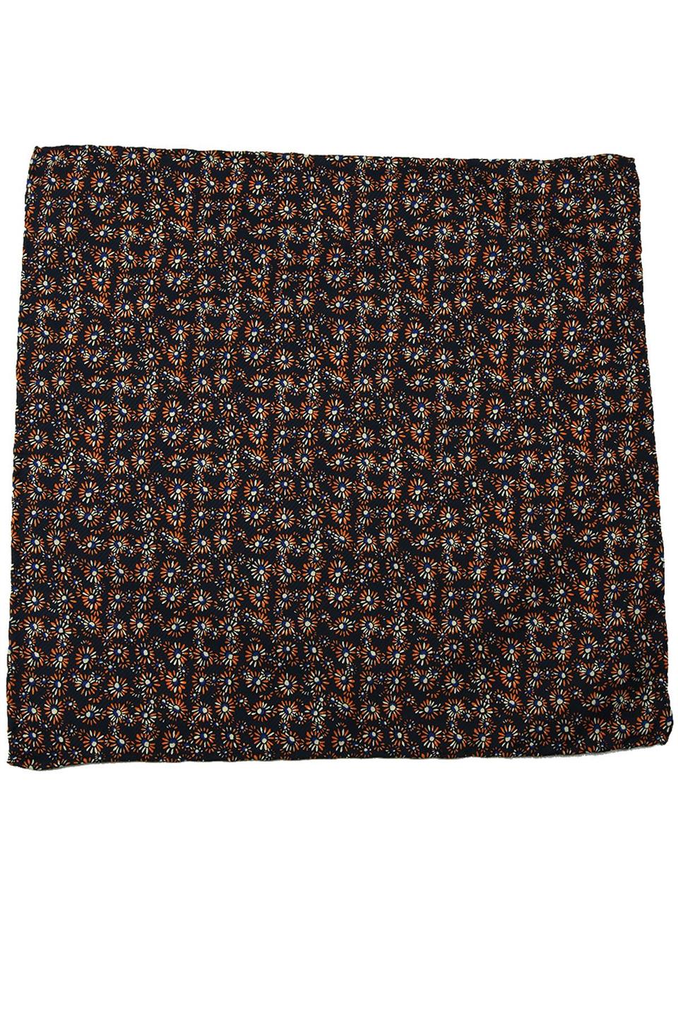 Lacivert Motif Baskılı İpek Mendil SPS278