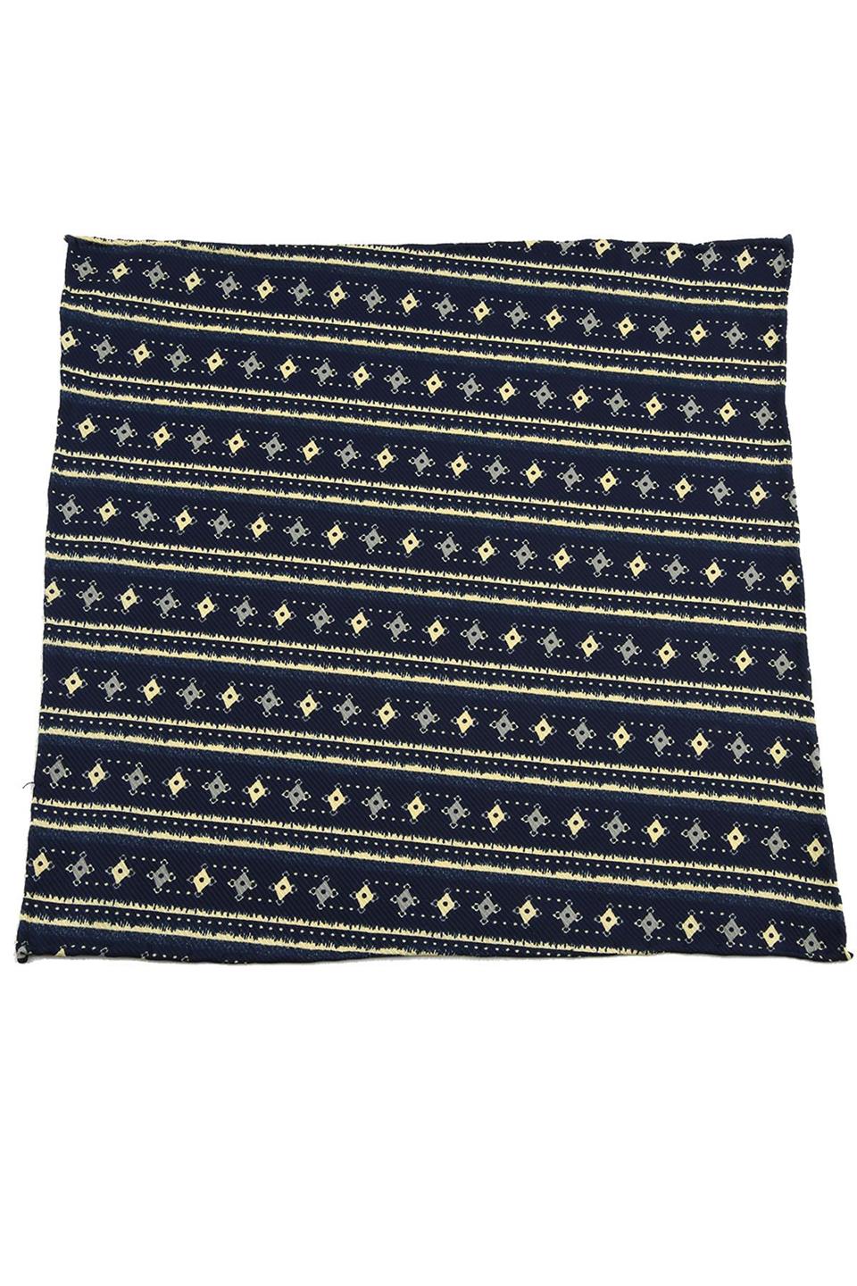 Lacivert Motif Baskılı İpek Mendil SPS150