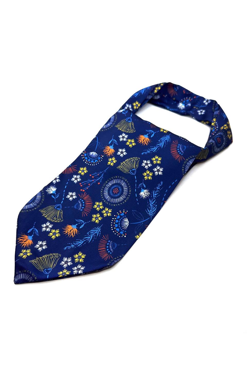 Lacivert Motif Desen Erkek Fular K414