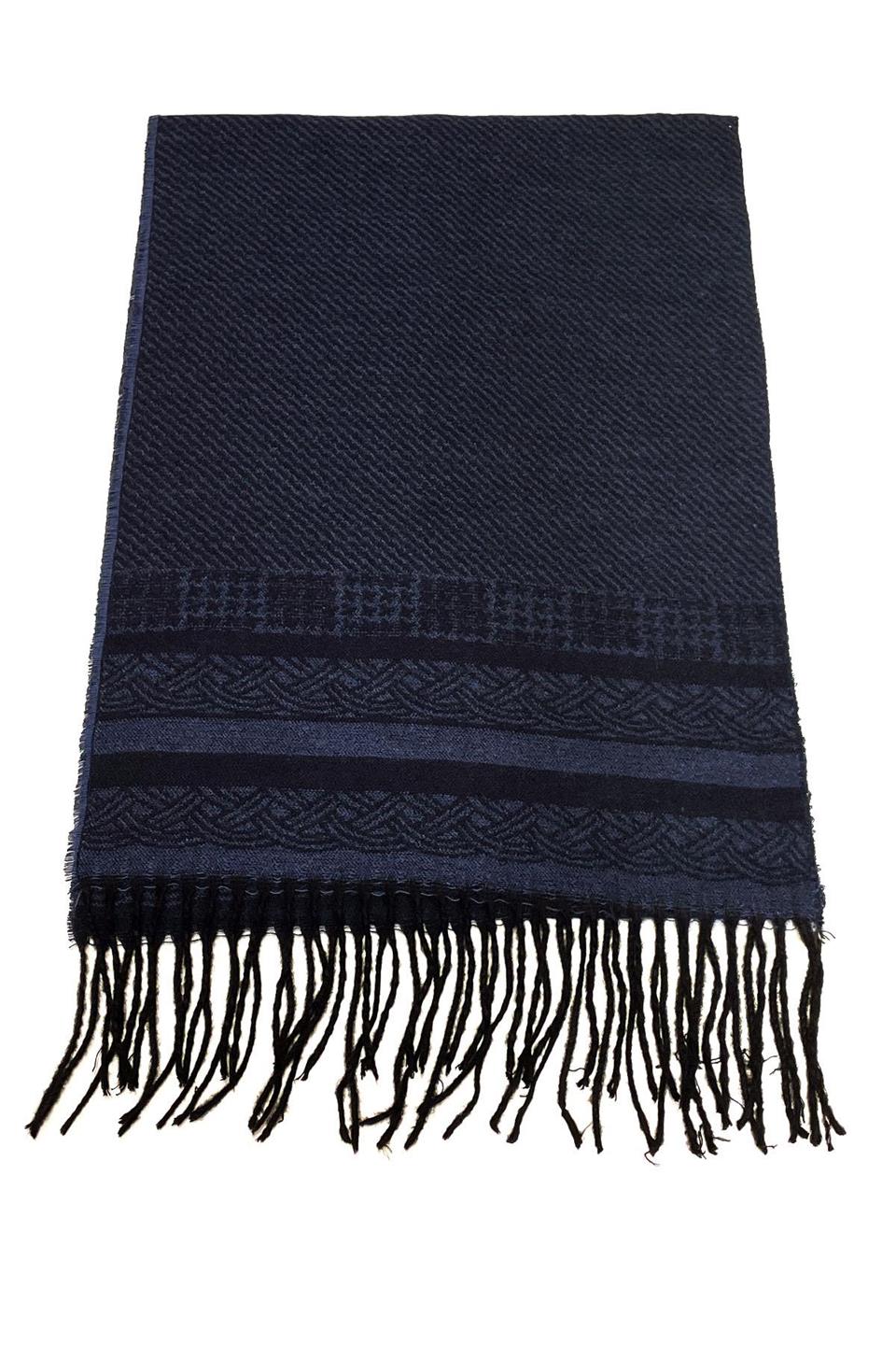 Lacivert Motif Desen Erkek Kaşkol K329